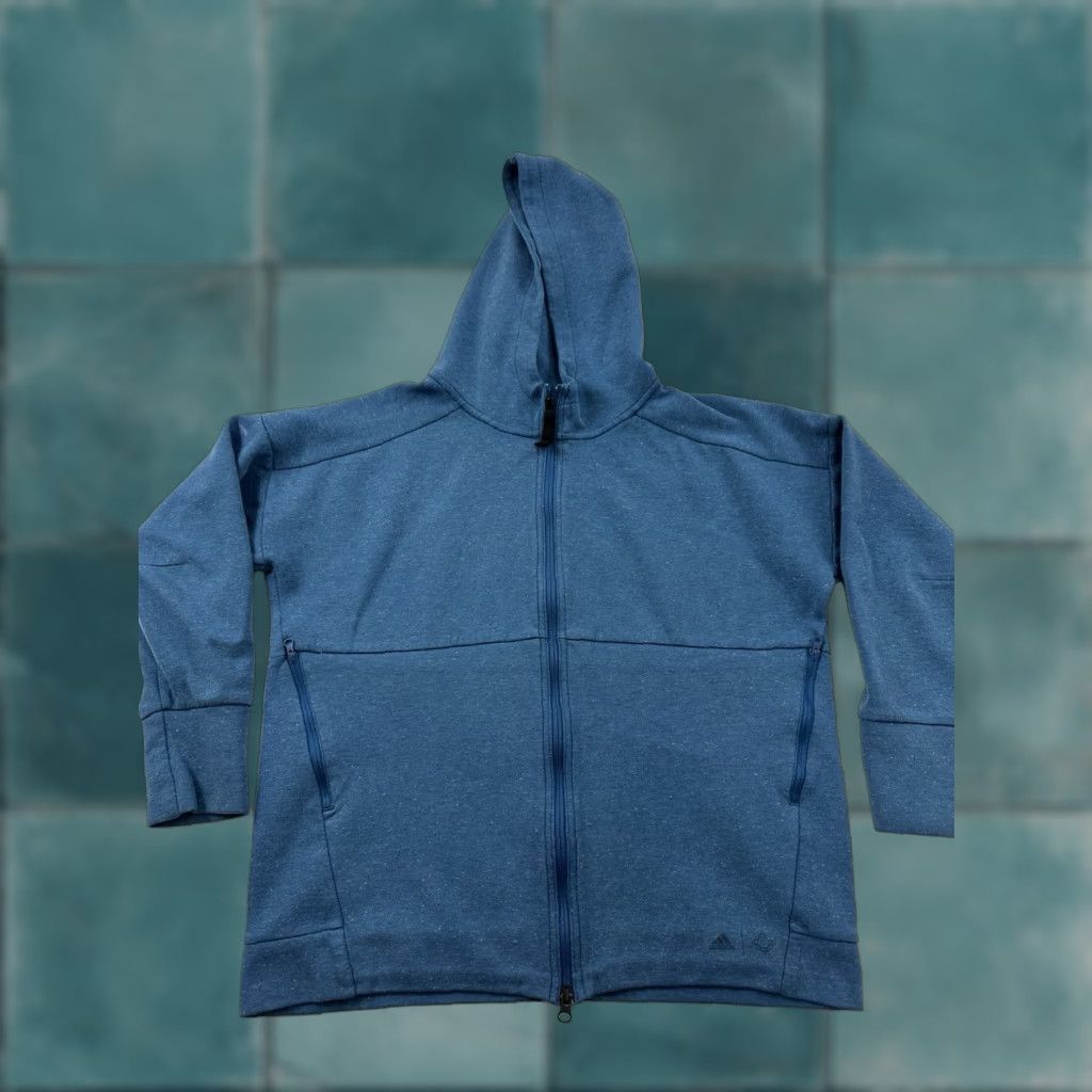 Adidas VINTAGE? No—actually not vintage. Adidas Hoodie Seeatshirt Womens Large Blue Wanderlust Full Zip Ladies Size L / US 10 / IT 46 - 1 Thumbnail