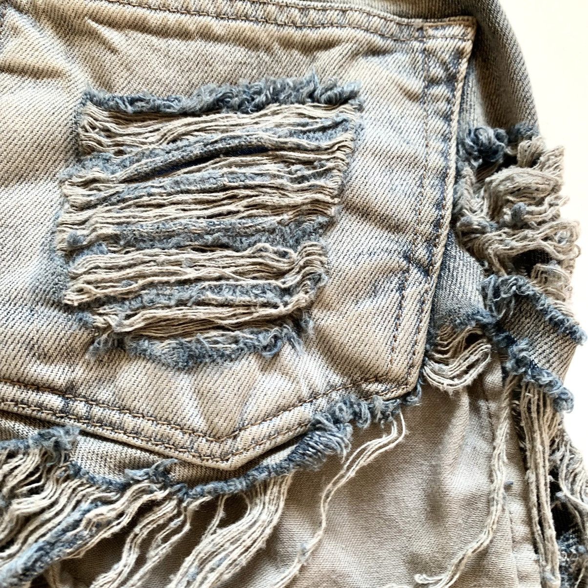 Rick Owens Rick Owens Drkshdw Bias Bootcut Shredded Pearl Washed Denim Size US 32 / EU 48 - 8 Thumbnail