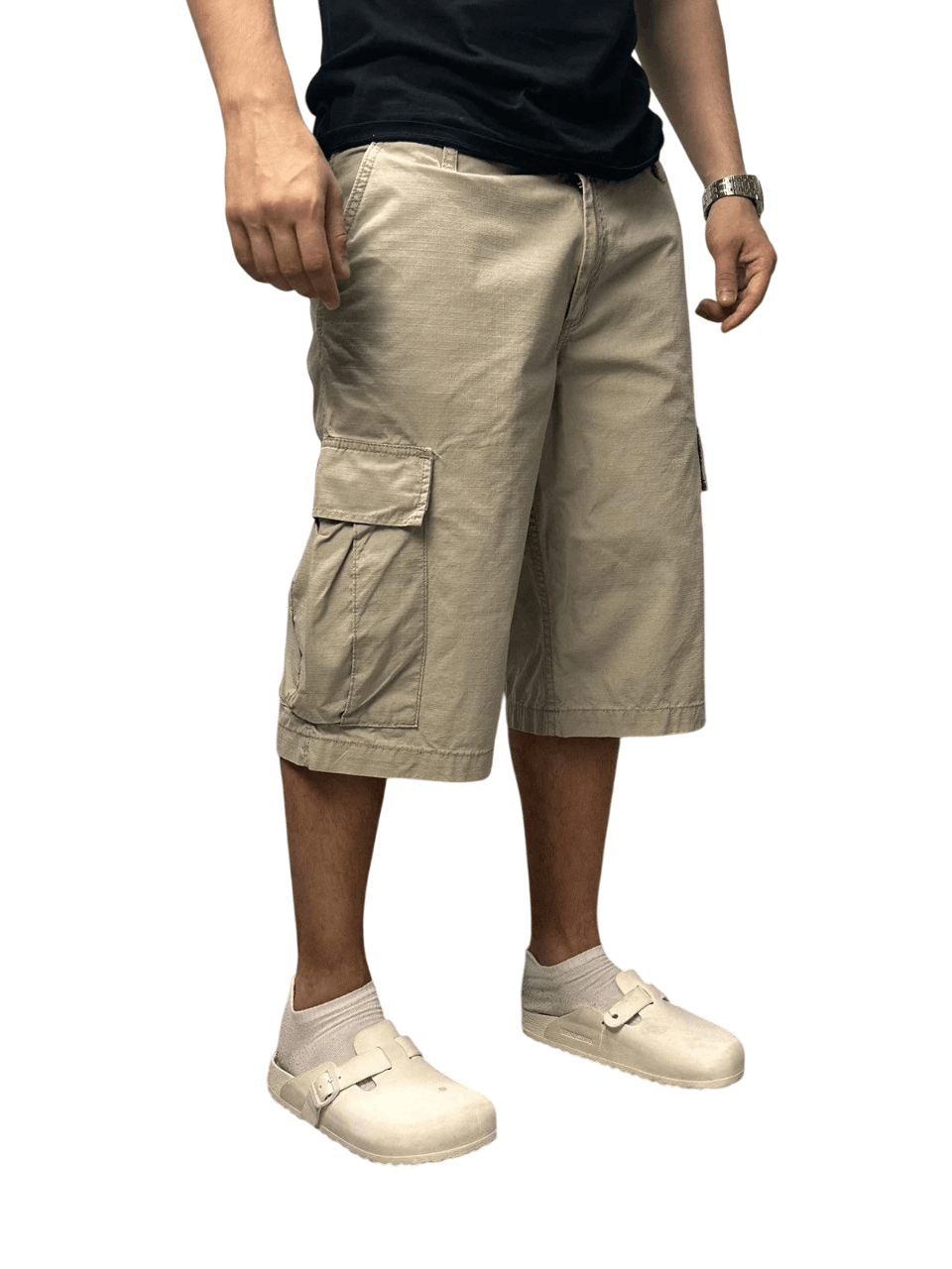 Carhartt Wip 👉 Vintage Carhartt Cargo Shorts Y2K Baggy Faded Bontage Size US 32 / EU 48 - 3 Thumbnail