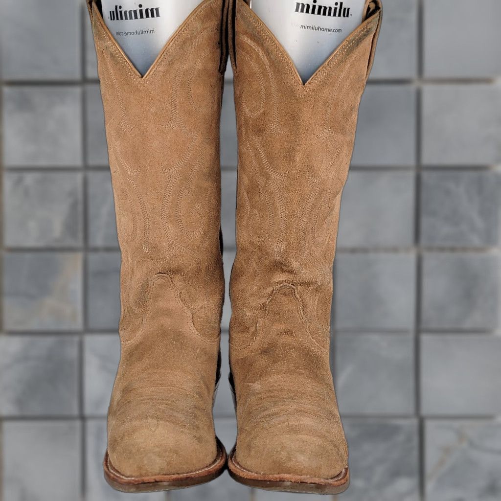 Tony Lama Tony Lama Boots Cowboy Ranchwear Boots Western Outpost 13" Brown Suede Almond Toe Pull On Men 5.5 B Casual Workwear Mens Size US 6 / EU 39 - 1 Thumbnail