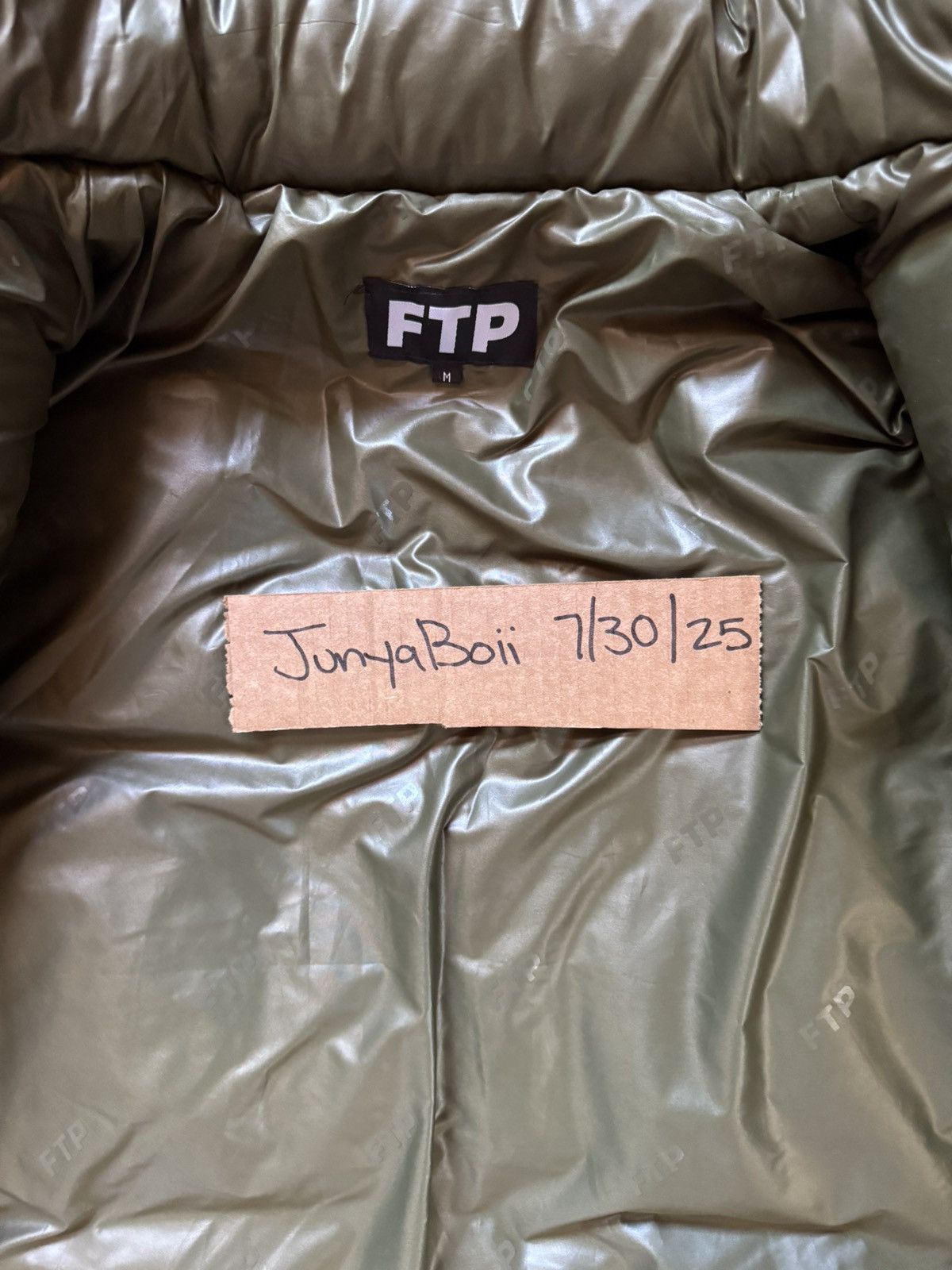 Fuck The Population FTP SS23 Olive World Domination Puffer Jacket Medium Size US M / EU 48-50 / 2 - 8 Thumbnail