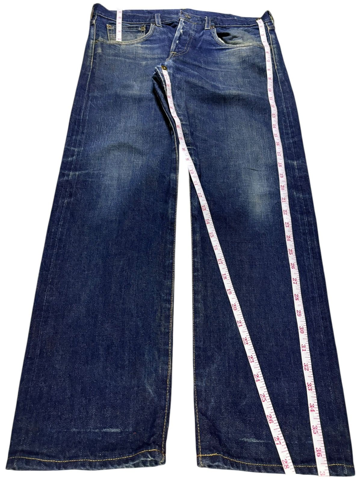 Designer × Japanese Brand Vintage Japanese Brand Selvedge Button Fly Mud Wash Jeans Size US 33 - 13 Thumbnail