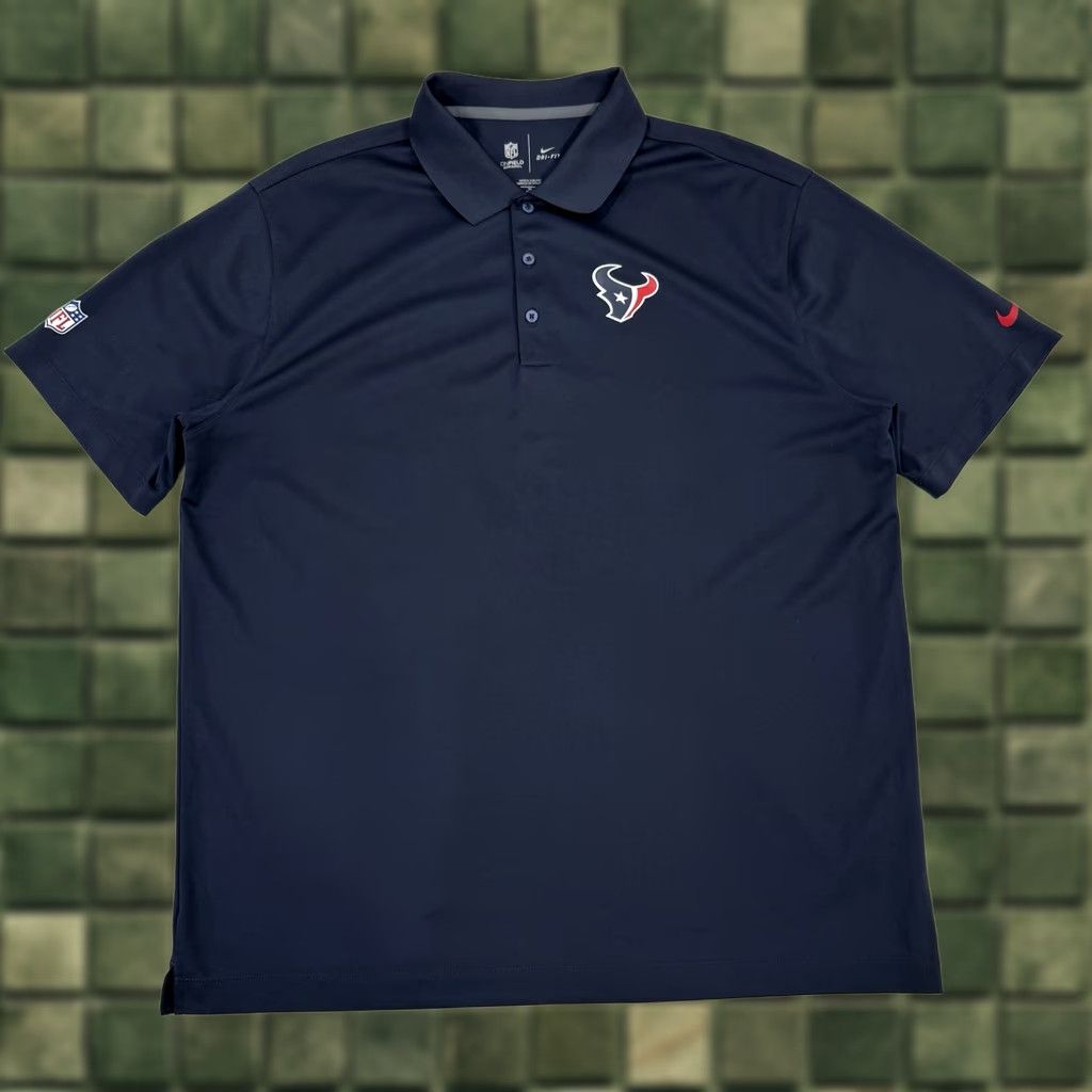 Nike Nike Dri-Fit NFL ON-Field Polo Shirt Men XL Blue Embroidered Short Sleeve Solid Polo Houston Texans Football Size US XL / EU 56 / 4 - 1 Thumbnail