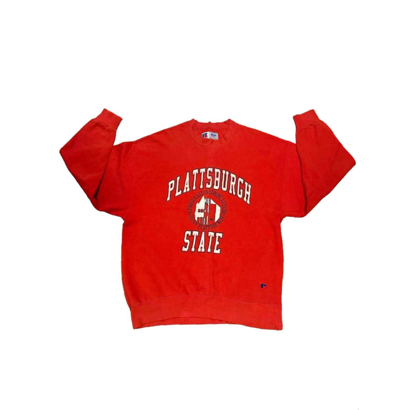 Russell Athletic VINTAGE Russell Athletics Sweatshirt Plattsburgh State College 2XL Red Unisex Adults Crew Neck Pullover Graphic Print Size US XXL / EU 58 / 5 - 2 Thumbnail
