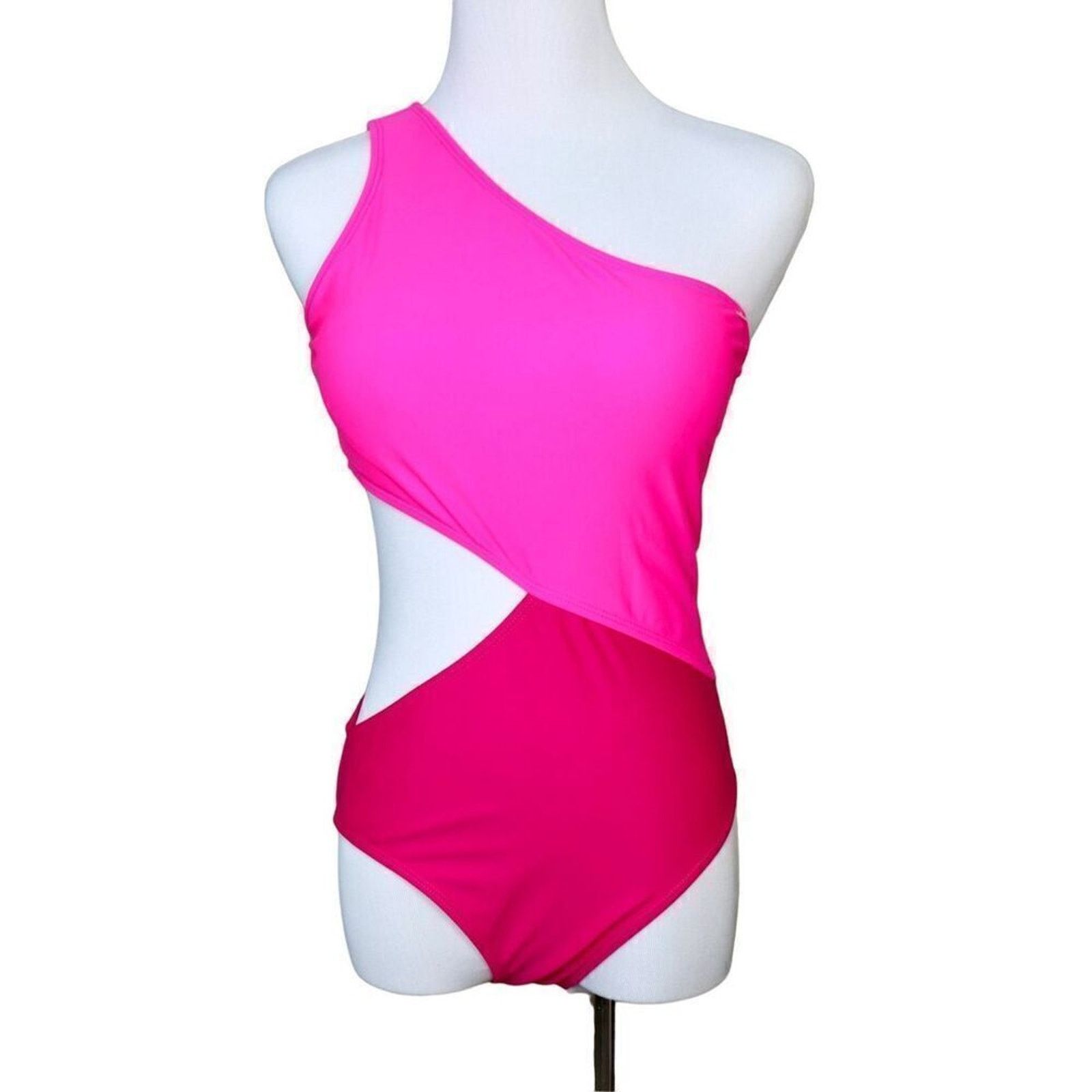 Shein Shein One Shoulder Hot Pink Cut Out Swim 1pc Swimsuit MEDIUM Size M / US 6-8 / IT 42-44 - 1 Thumbnail