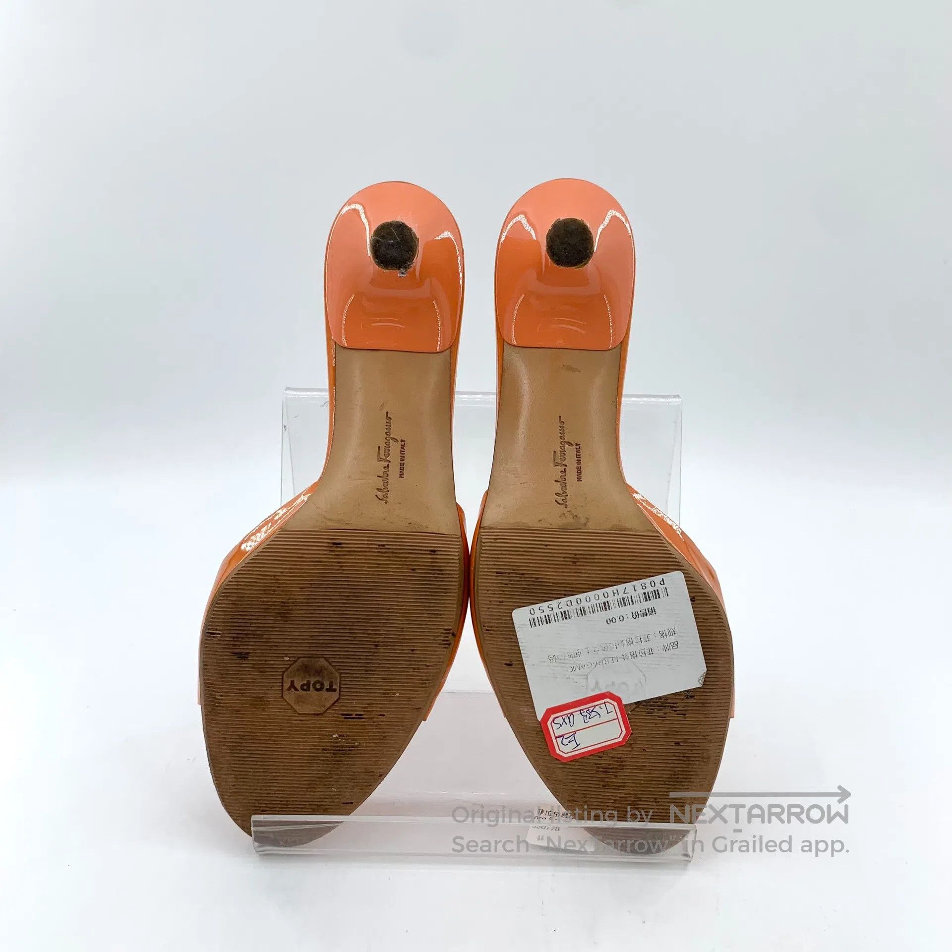Salvatore Ferragamo Salvatore Ferragamo Orange bow one-strap high wedge sandal Size US 7 / IT 37 - 5 Thumbnail