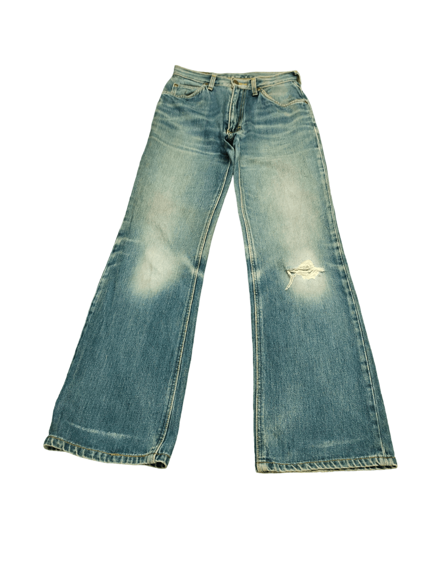 If Six Was Nine Flare Jeans Miss Lee Rider Clawmark Distress Denim Bootcut Size 26" / US 2 / IT 38 - 2 Thumbnail