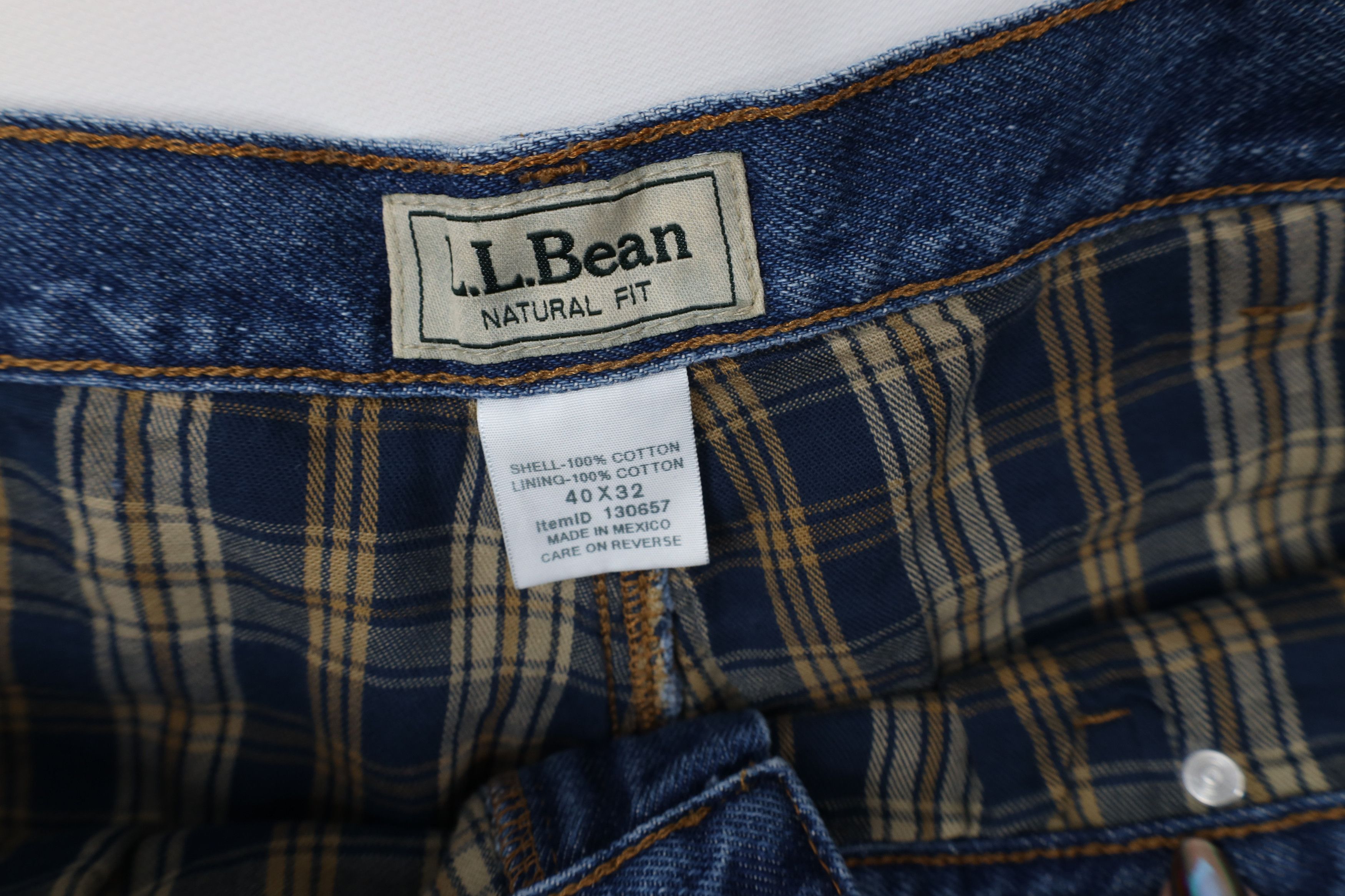 L.L. Bean Vintage Y2K LL Bean Natural Fit Flannel Lined Denim Jeans Size US 40 / EU 56 - 7 Thumbnail
