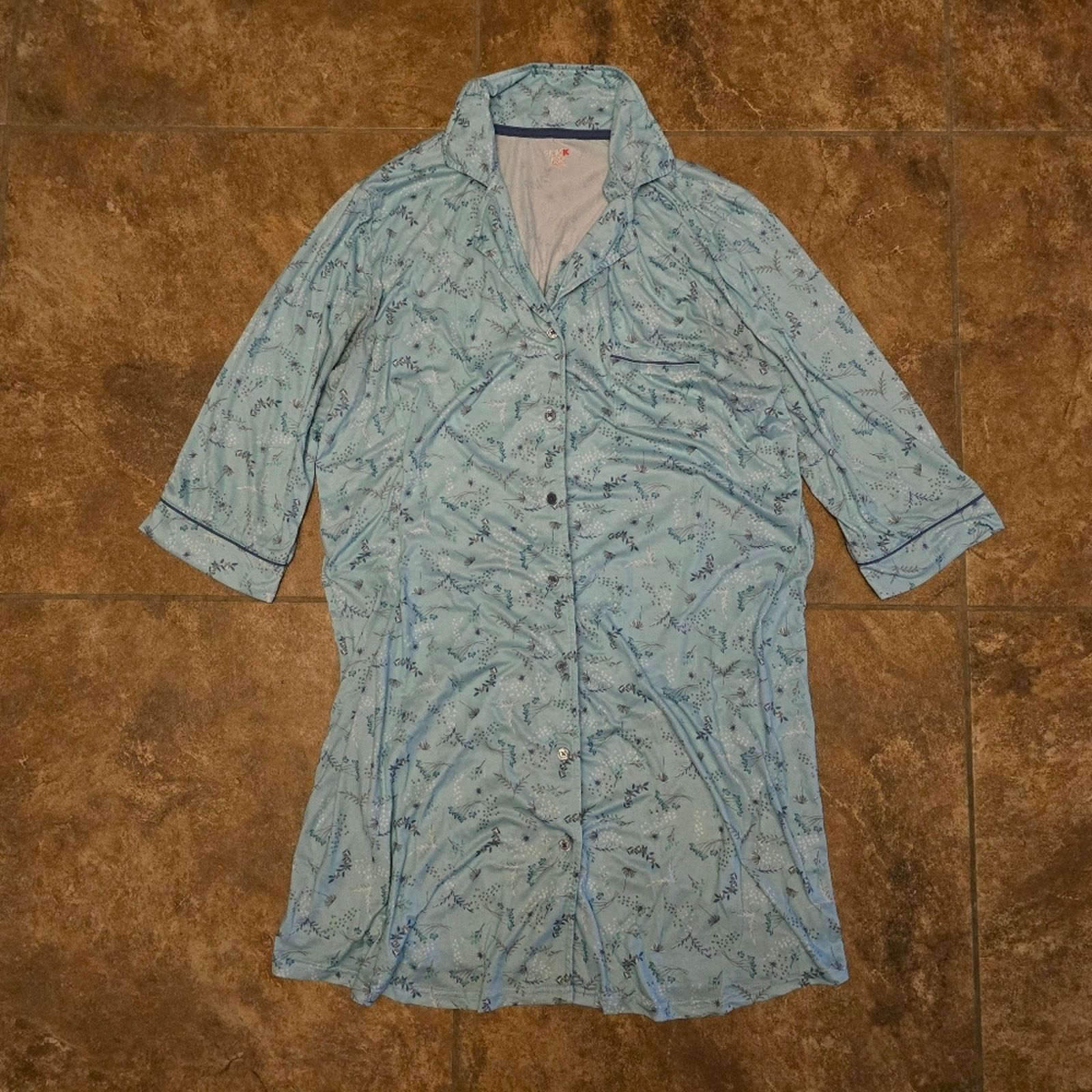Other Light Blue Floral | PINK K | Long Sleeve Robe Size ONE SIZE - 1 Thumbnail