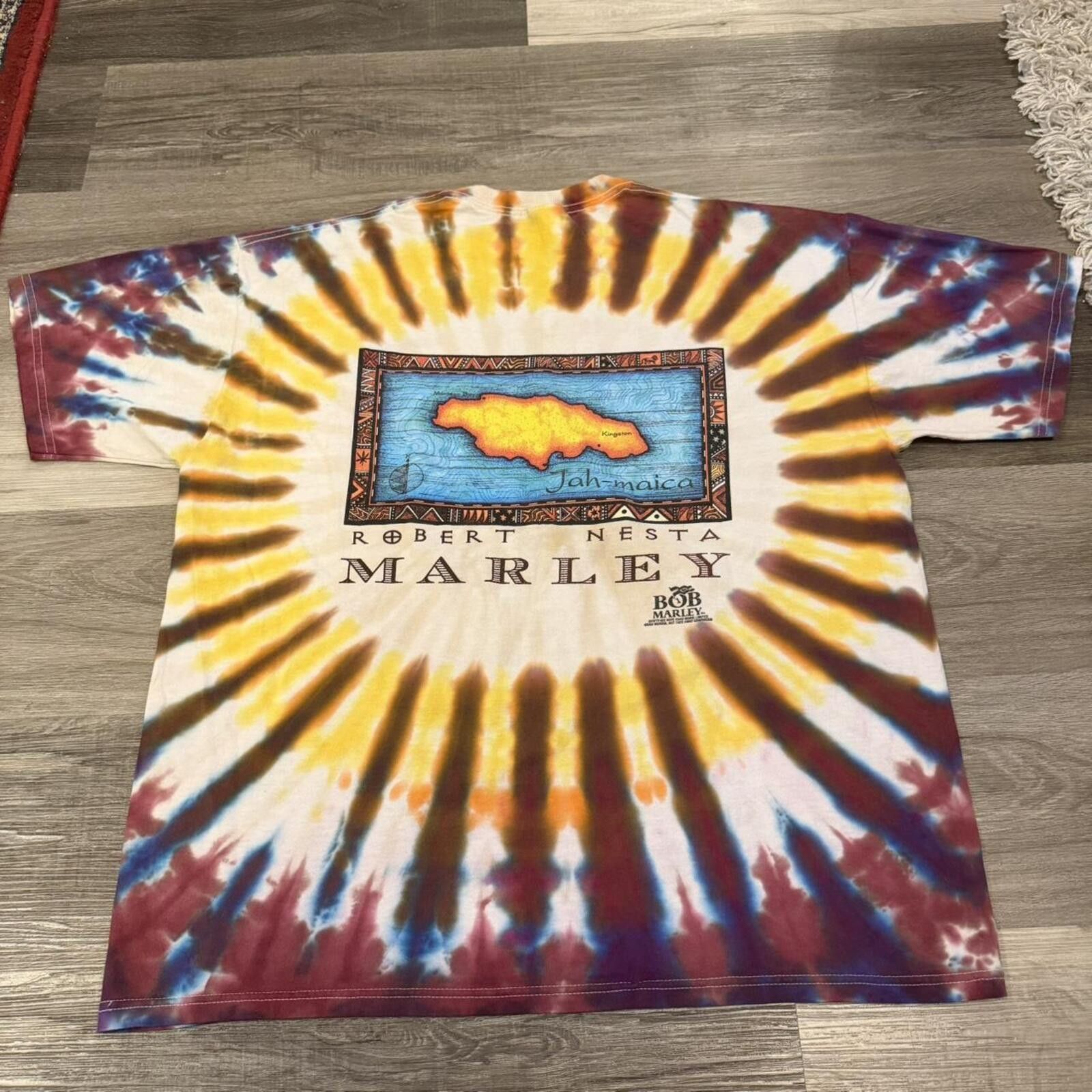 Jerzees Vintage bob marley robert nesta tie dye t shirt 1997 XL Size US XL / EU 56 / 4 - 5 Thumbnail