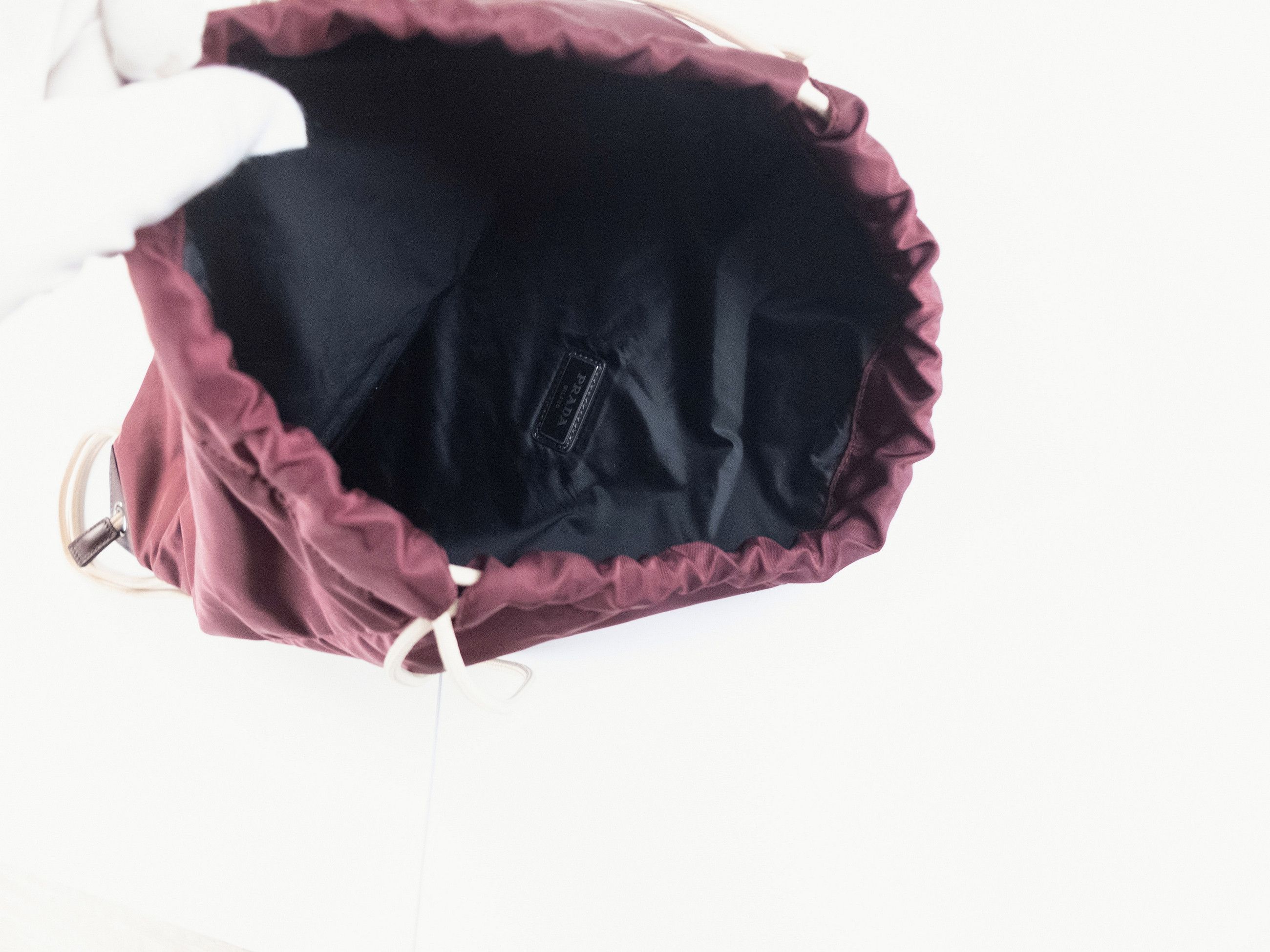 Prada PRADA burgundy Tessuto nylon drawstring backpack Size ONE SIZE - 9 Thumbnail
