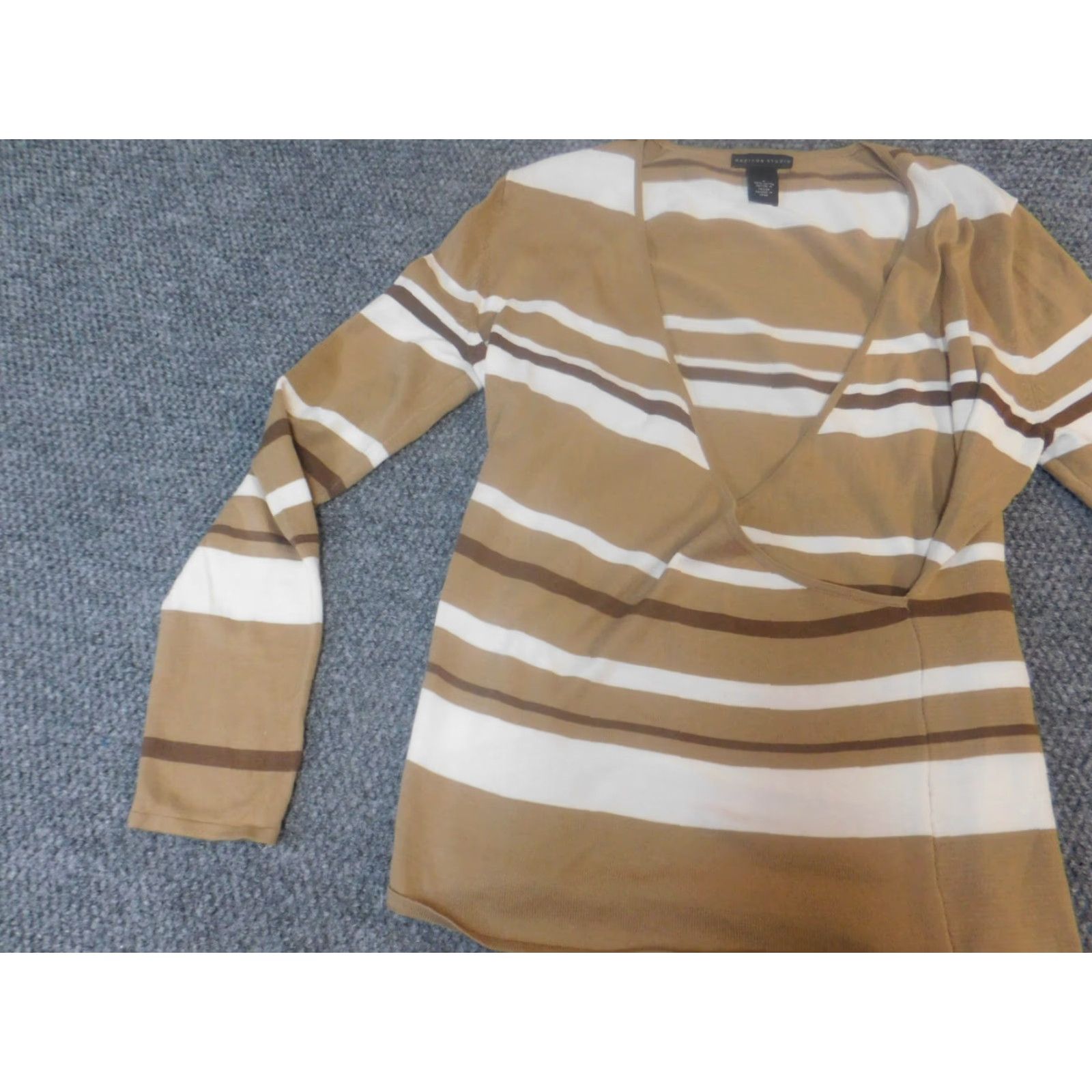 Madison Madison Studio Womens Sweater Medium brown striped pullover Size M / US 6-8 / IT 42-44 - 3 Thumbnail