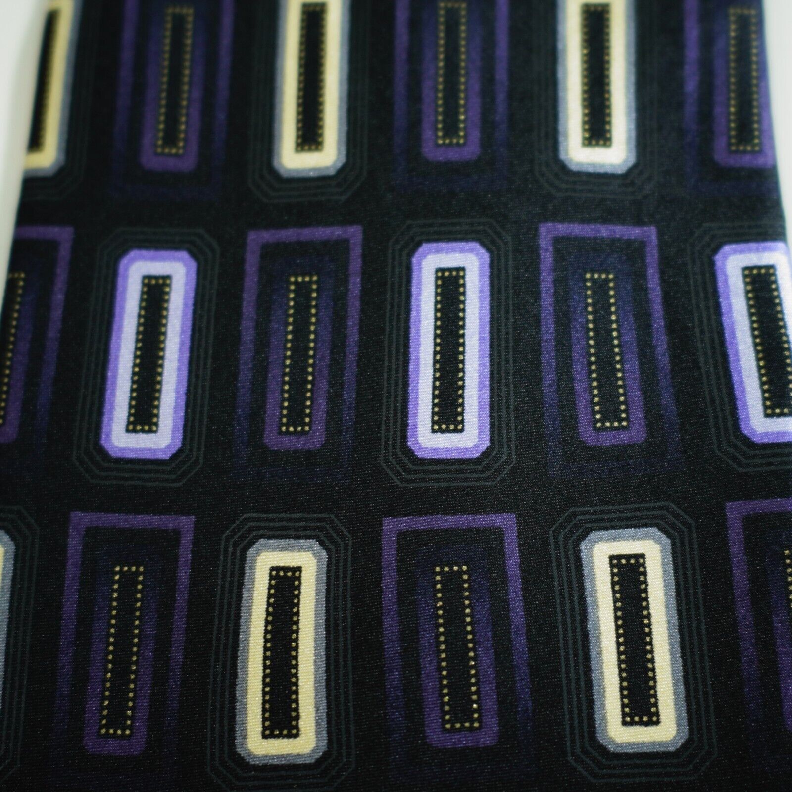 Alexander Julian Alexander Julian Gray Purple Yellow Geometric Print Silk Ti Size ONE SIZE - 2 Thumbnail