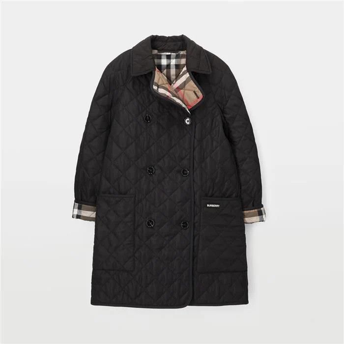 Burberry o1w1db10426 Quilted Long Jacket in Black Size M / US 6-8 / IT 42-44 - 1 Thumbnail