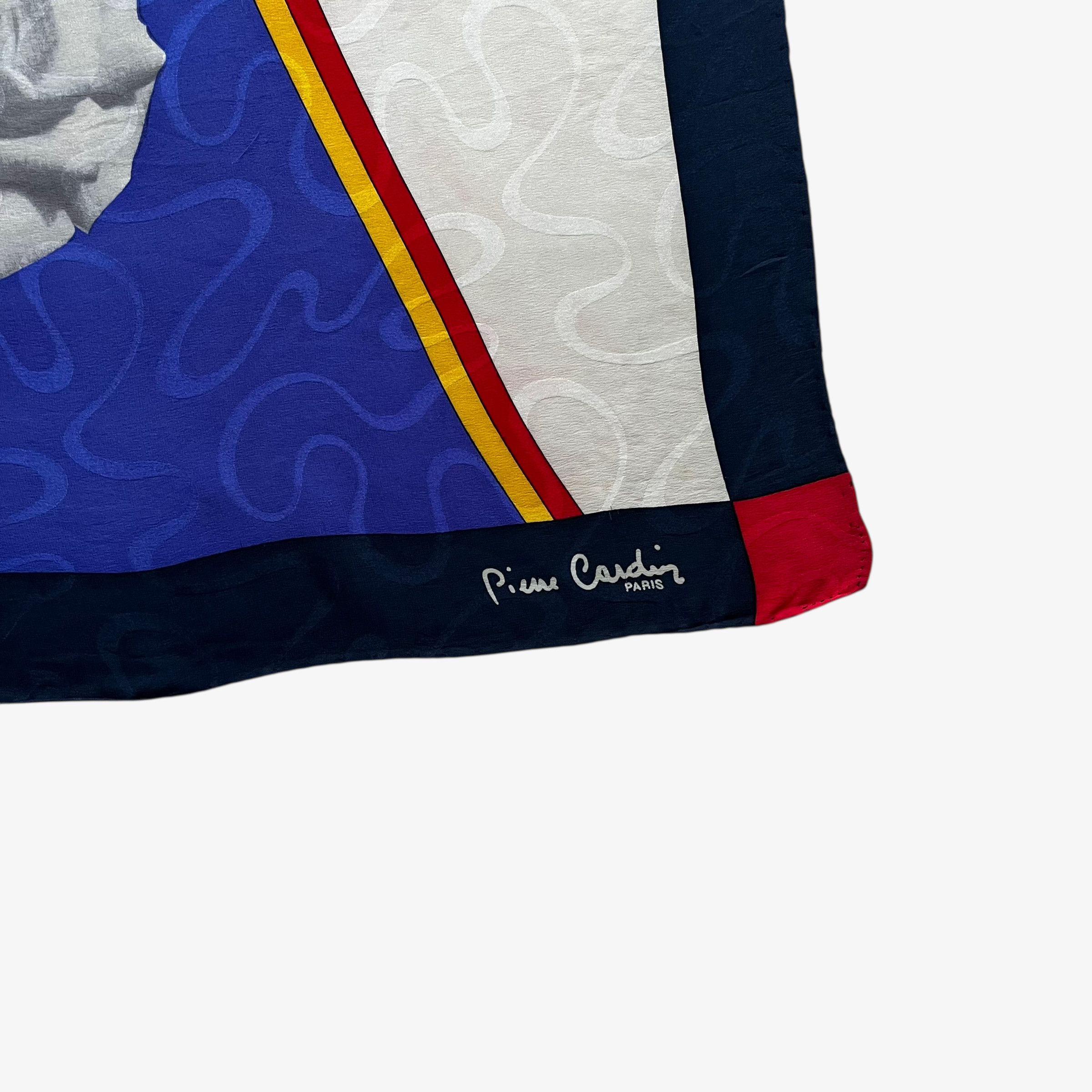 Pierre Cardin Vintage 90s Pierre Cardin Floral & Mondrian Print Silk Scarf Size ONE SIZE - 2 Thumbnail