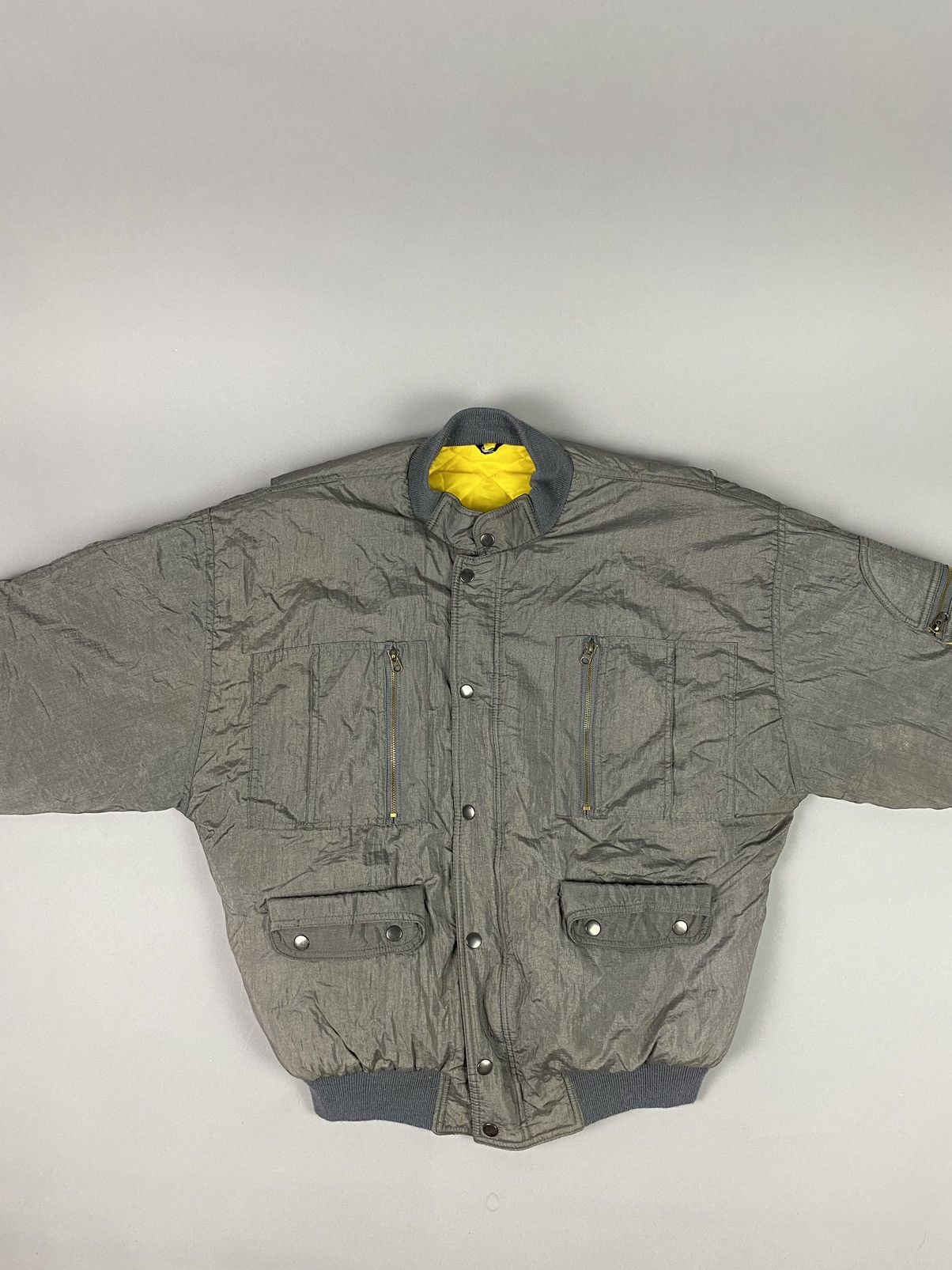 Vintage Vintage Quilted Nylon Bomber Jacket - Rare Yellow Lining Size US M / EU 48-50 / 2 - 2 Thumbnail