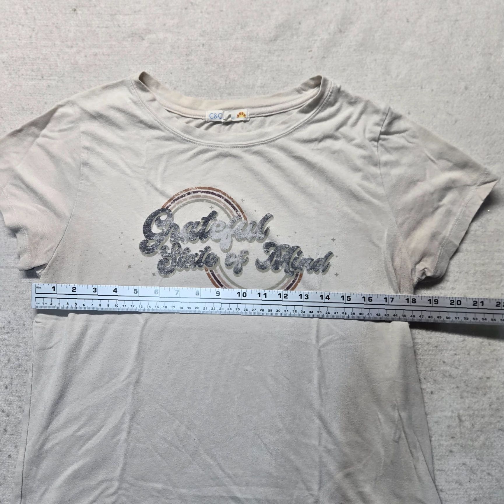 Vintage VINTAGE C&C California Short Sleeve Women's Top Large Beige Cotton Blend 90s Size L / US 10 / IT 46 - 4 Thumbnail