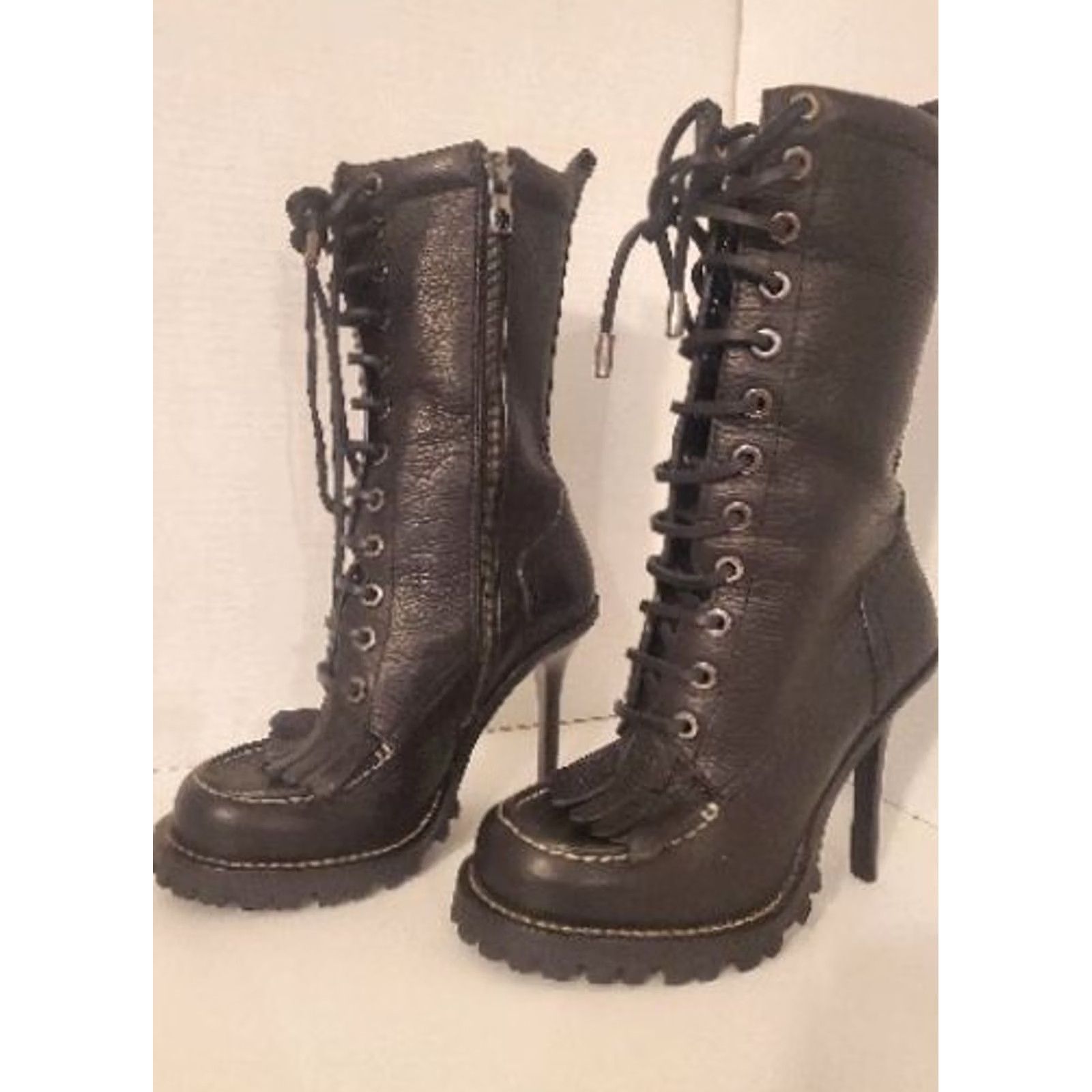 Tory Burch Tory Burch Trigg Stiletto Boot Black Leather 4" Heel Party/Cocktail Women Size 5 Size US 5 / IT 35 - 2 Thumbnail