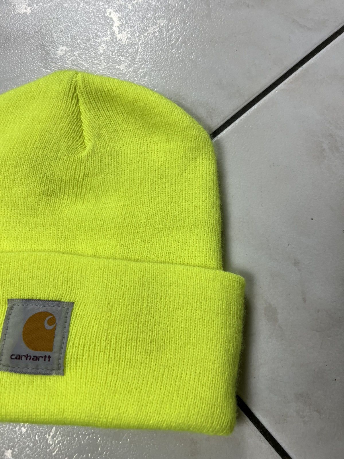 Carhartt Vintage Carhartt acrylic watch hat beanie glaring neon yelow Size ONE SIZE - 3 Thumbnail