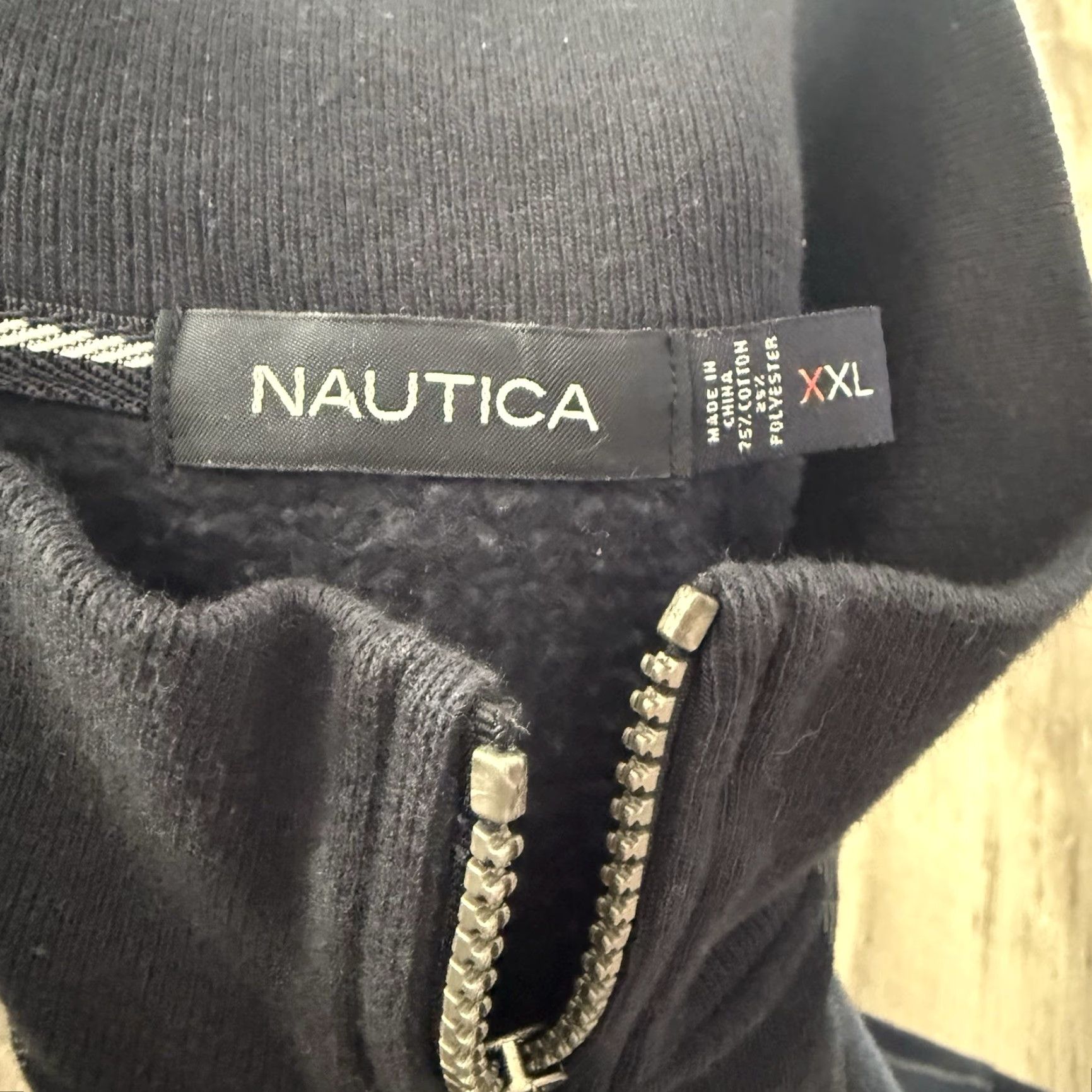 Nautica Nautica 1/4 Zip Sweatshirt Plaid Blue Pullover Logo Mock Collar Mens XXL Size US XXL / EU 58 / 5 - 2 Thumbnail