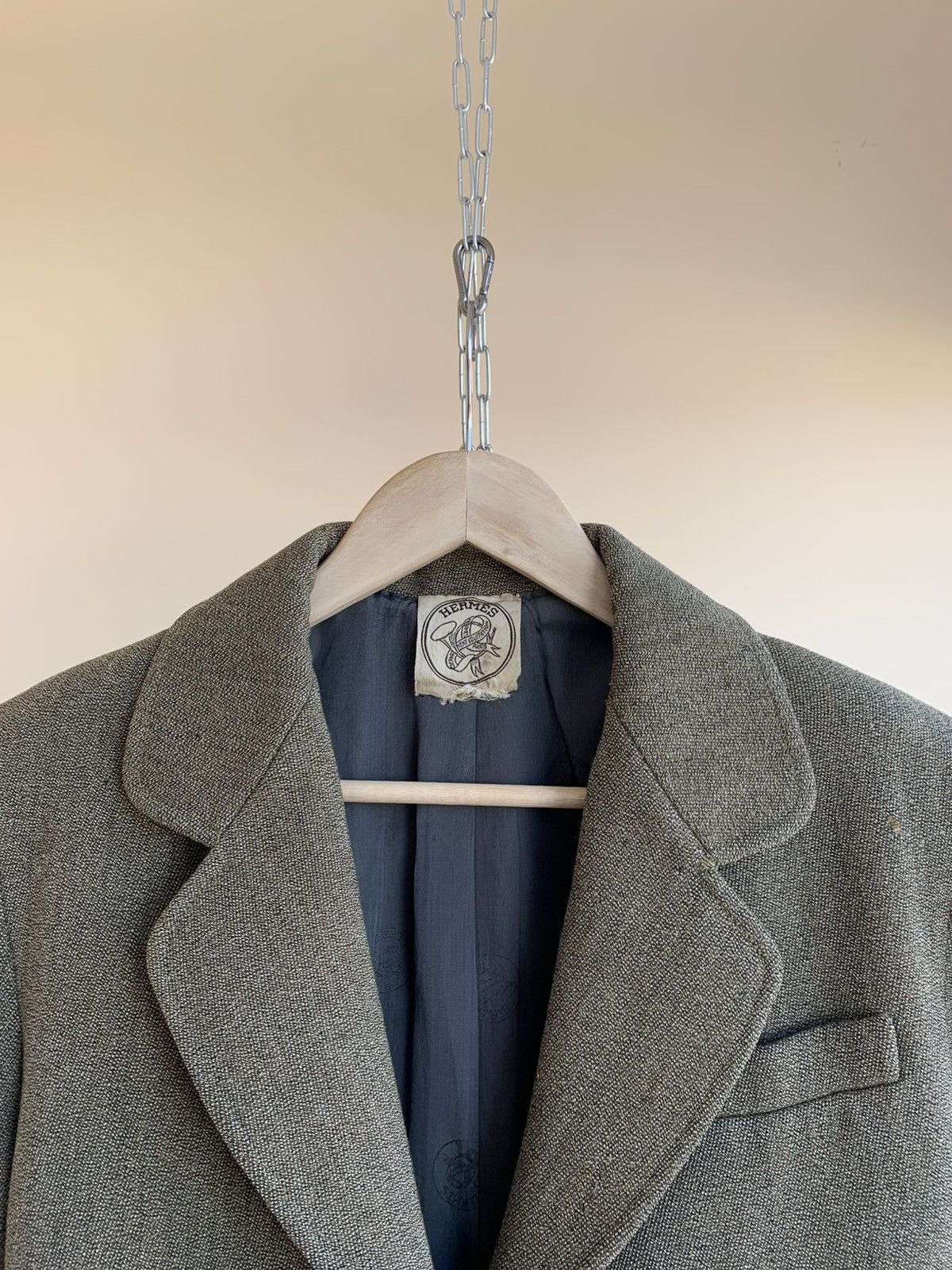 Hermes Sellier Paris Equestrian Riding Wool Tweed Blazer Jacket 80s Size L / US 10 / IT 46 - 7 Thumbnail
