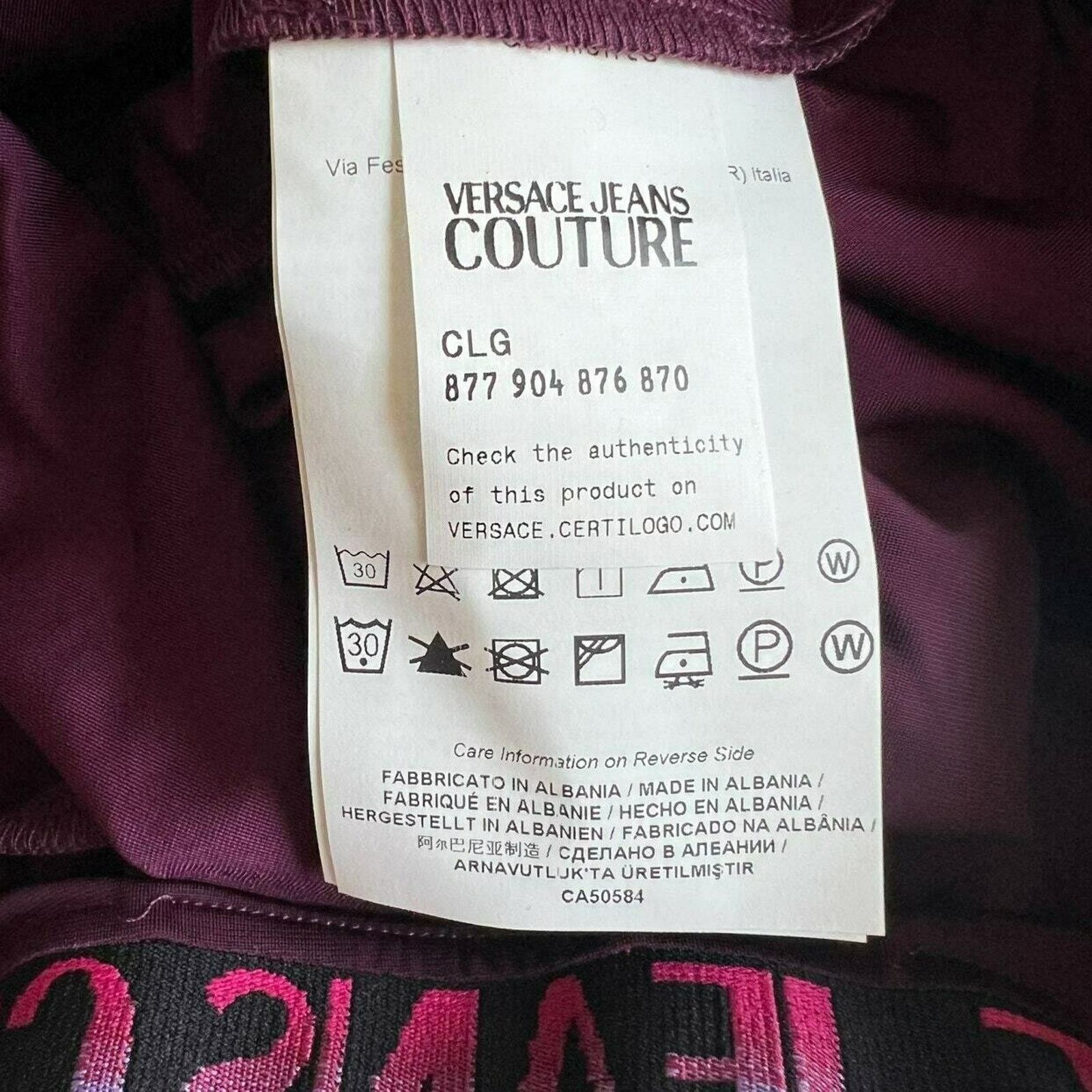 Versace Jeans Couture VERSACE Jeans Couture Purple Cropped+Bike Short, IT36/US0/XS Size 25" / US 0 / IT 36 - 5 Thumbnail