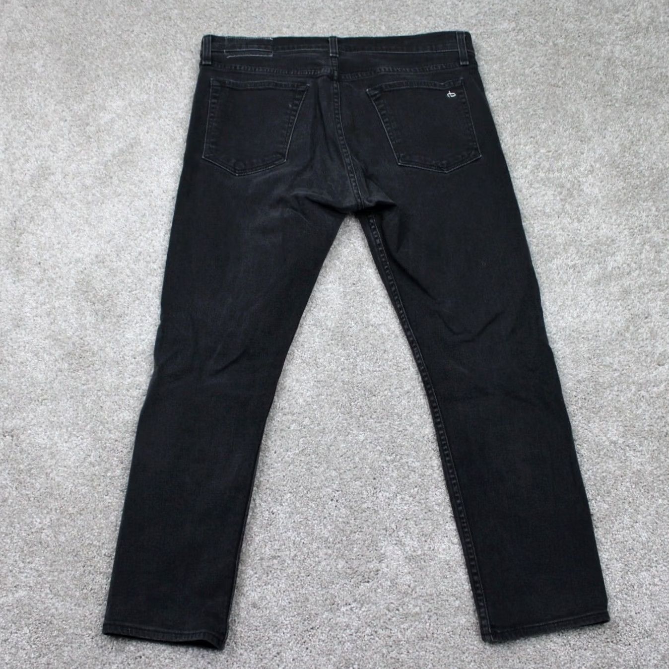 Rag & Bone rag & bone Jeans Men 34x28 Black Extra Slim Distressed Button Fly Size US 34 / EU 50 - 7 Thumbnail