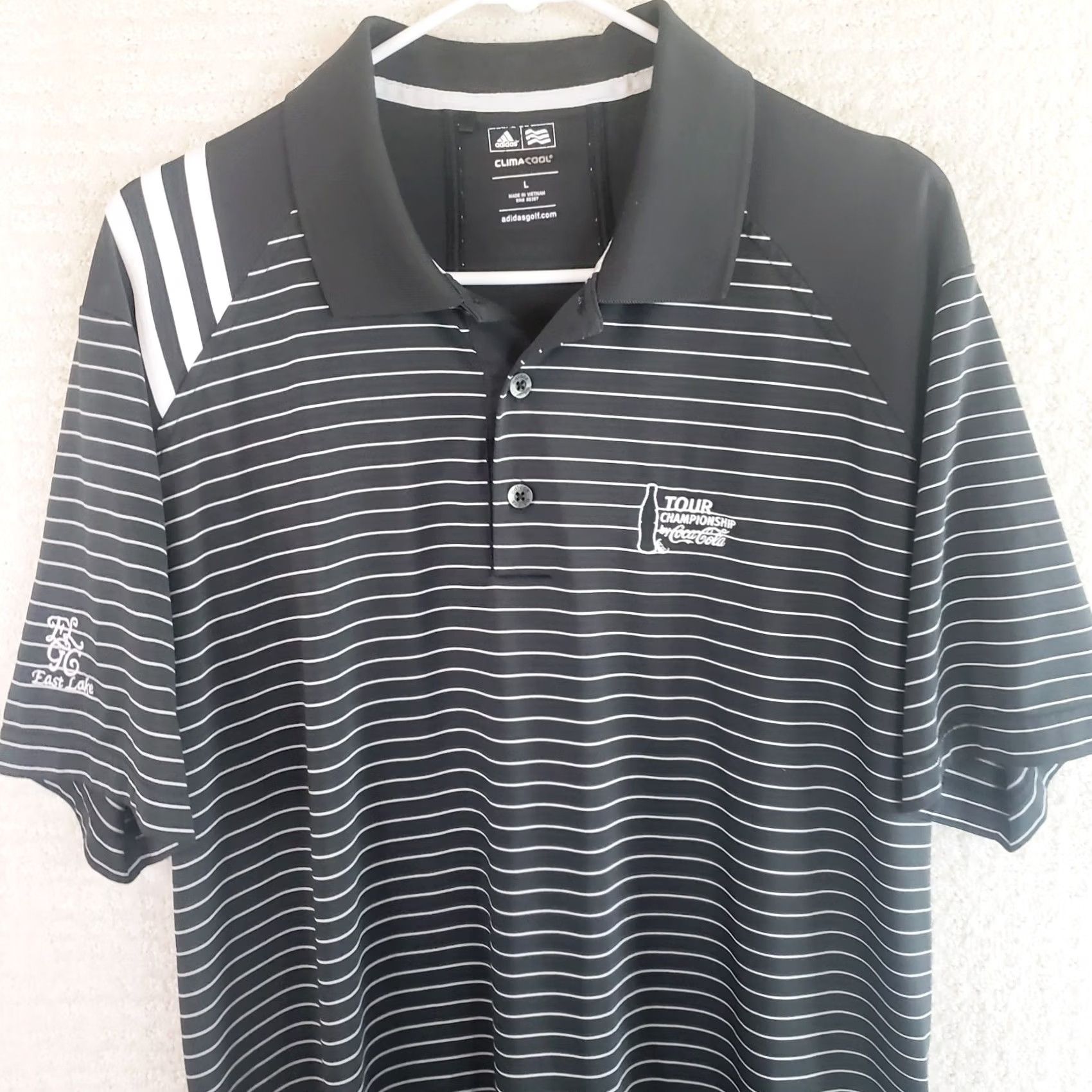 Adidas Adidas Polo Shirt Mens L Black Striped Chest Logo Golf Climacool Short Sleeve Regular Fit Shirt Mens Size US L / EU 52-54 / 3 - 2 Thumbnail