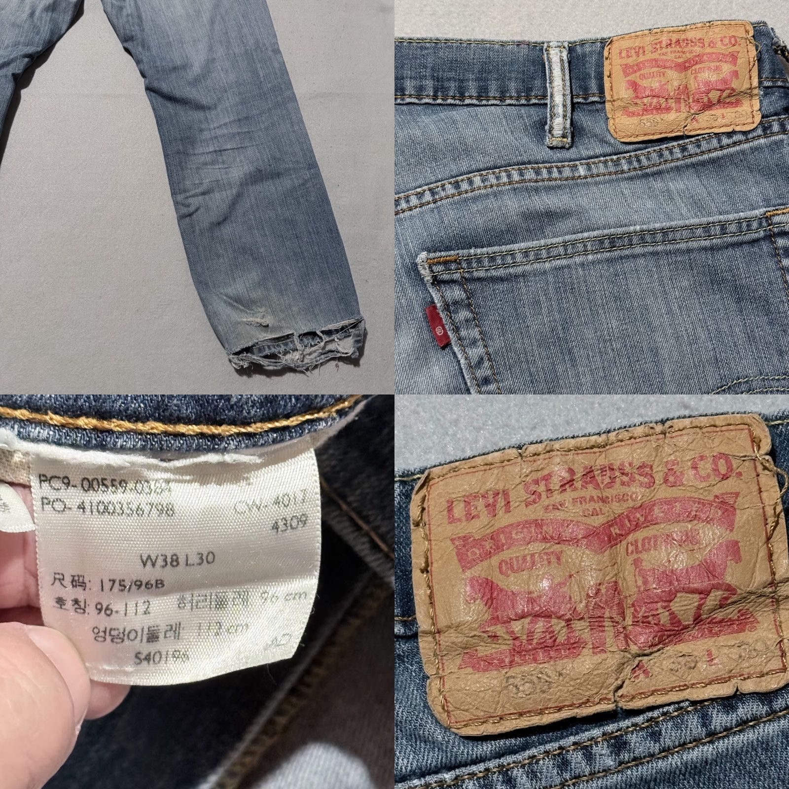 Levi's Levi's 559 Jeans Men Blue Distressed Patch Relaxed Straight - 38x30 Size US 38 / EU 54 - 8 Thumbnail