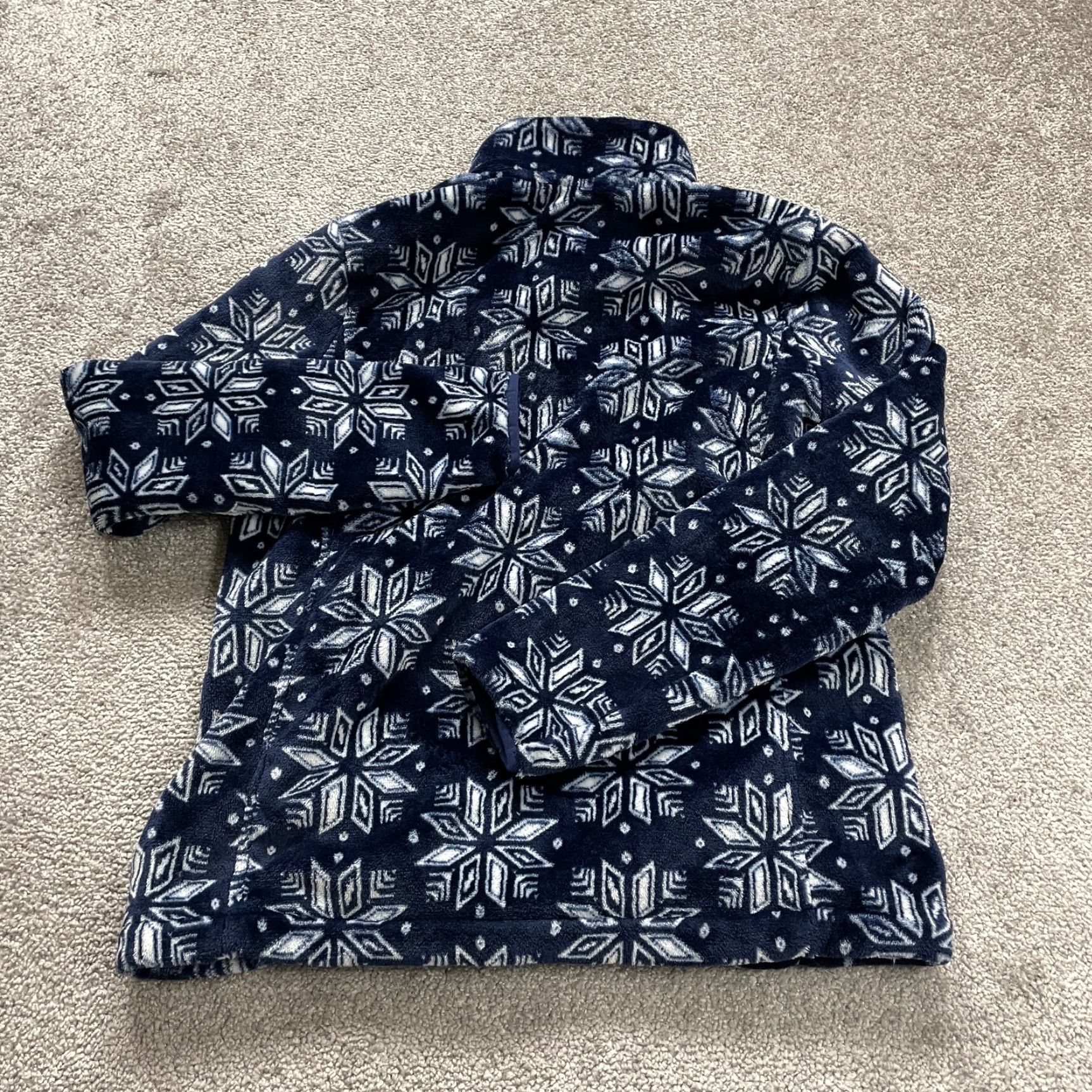 Lands' End Lands' End Fleece Jacket Womens Small Navy Blue Holiday 1/4 Snap Pocket Outdoor Jacket Adult Womens Regular Size S / US 4 / IT 40 - 2 Thumbnail