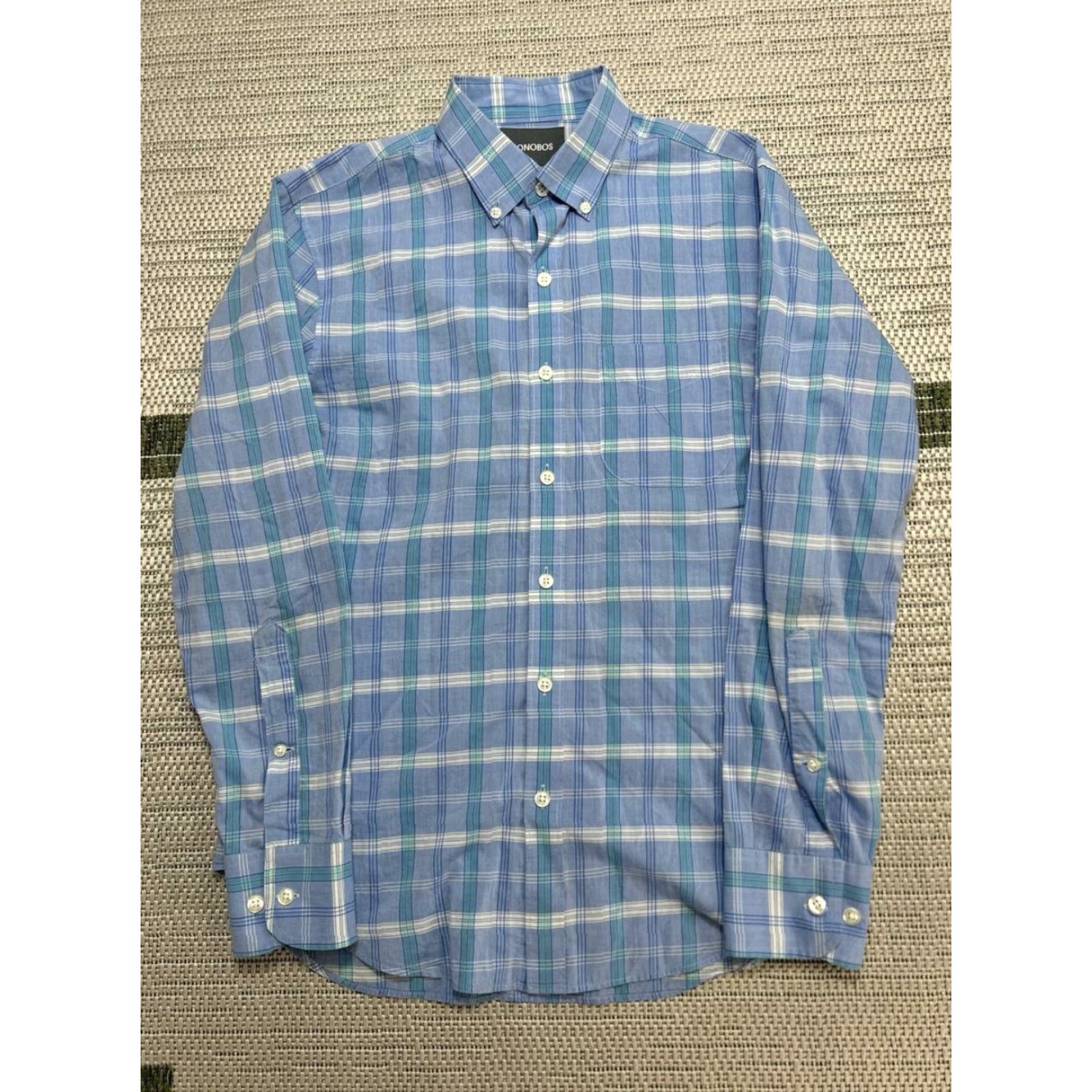 Bonobos Bonobos Shirt Mens Small Multicolor Windowpane Plaid Tailored Slim Fit Cotton Size US S / EU 44-46 / 1 - 2 Thumbnail