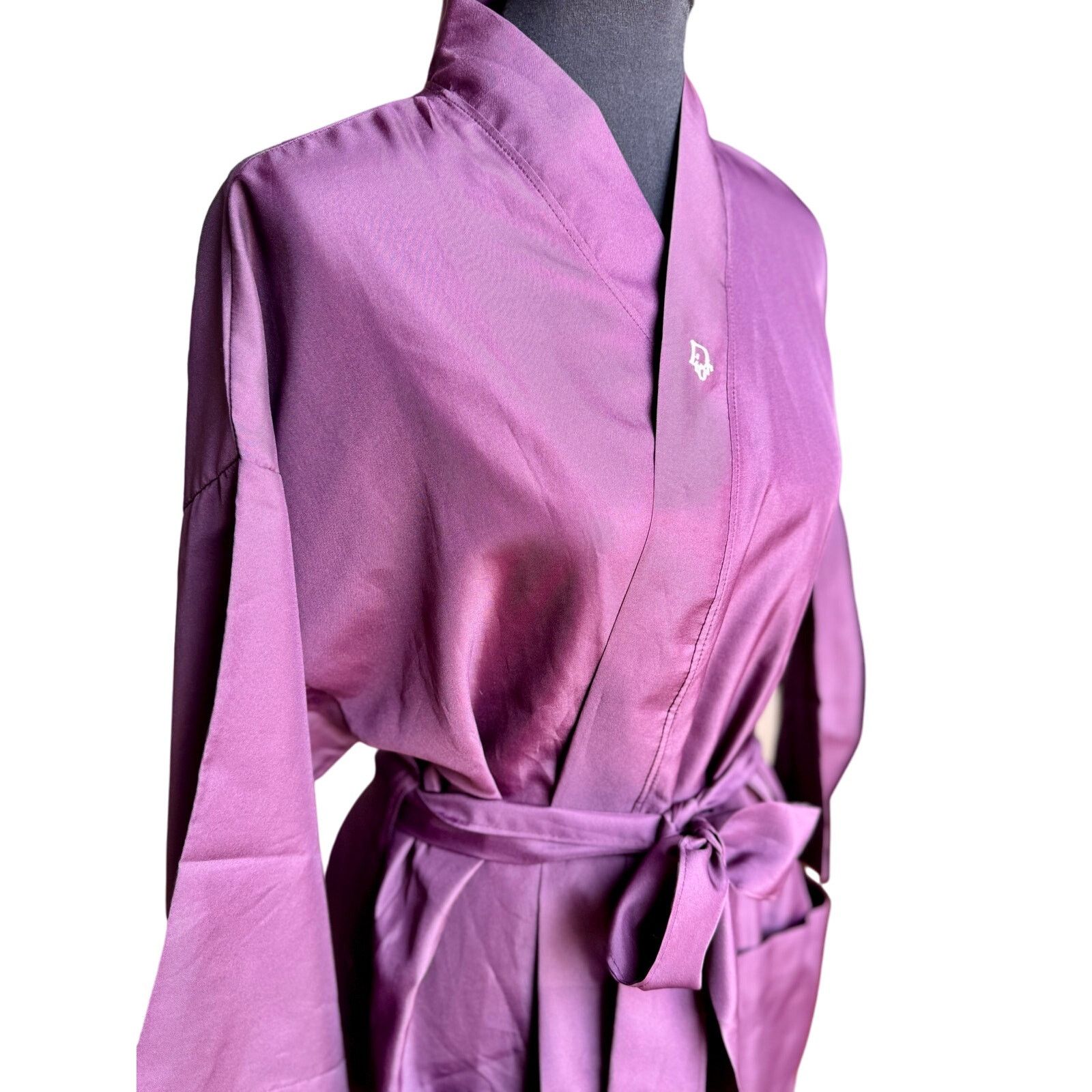 Dior Dior Stylish Purple Kimono Robe with Pockets Size ONE SIZE - 5 Thumbnail