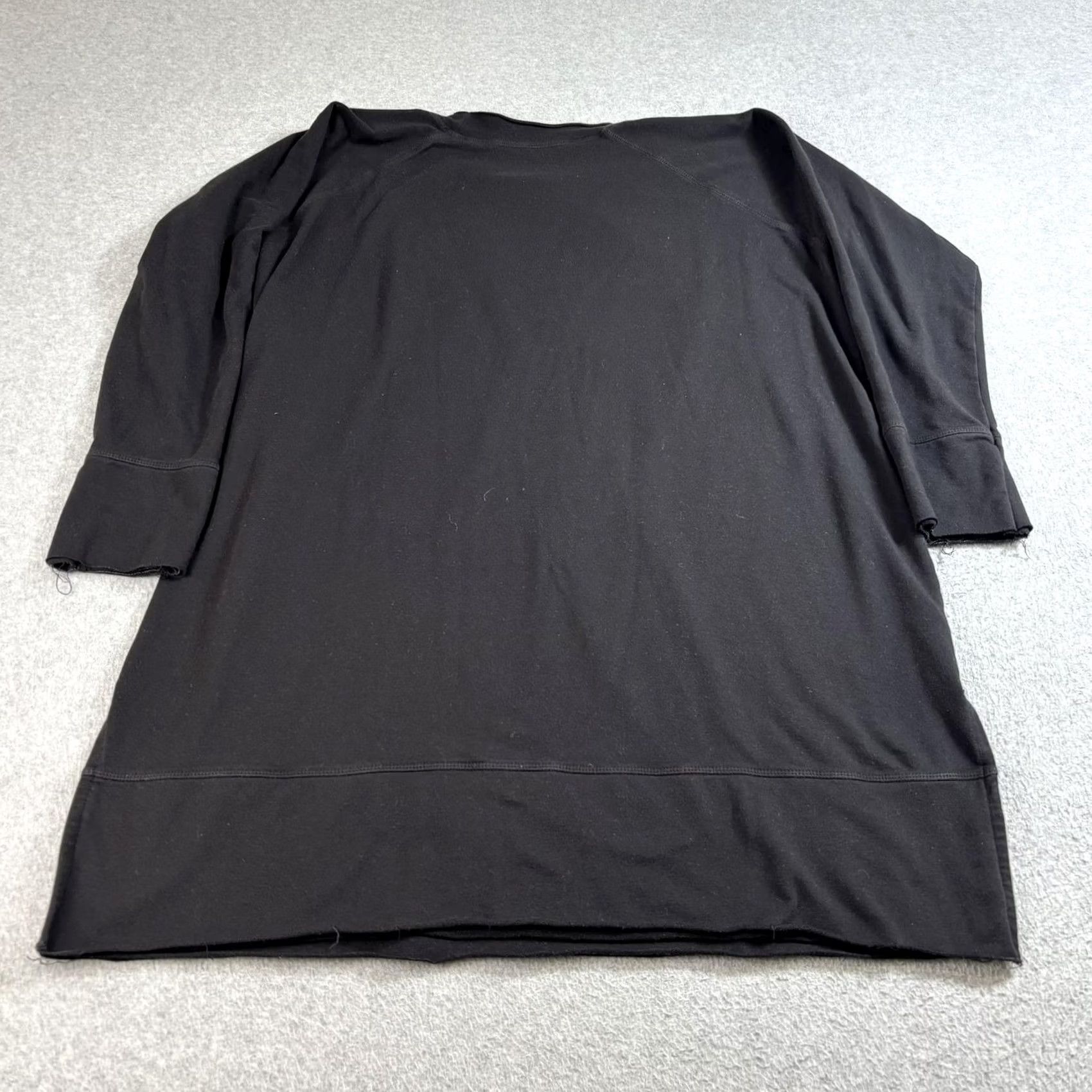 Vintage Urban Muu Muu Dress Women XL Black Lounge Tunic 3/4 Sleeve Lagenlook Boho Comf Size XL / US 12-14 / IT 48-50 - 2 Thumbnail