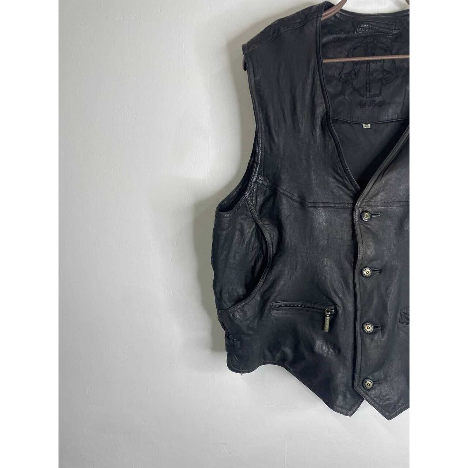 Vintage Vintage Black Leather Utility Vest Multiple Pockets Size L Size US L / EU 52-54 / 3 - 2 Thumbnail