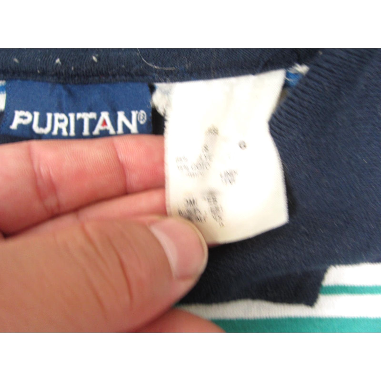 Vintage VINTAGE Puritan Polo Shirt Mens Polo Shirt Casual 90s 80s Blue Striped Cotton Polyester Short Sleeve Button Front Collar Spread Size M Size US M / EU 48-50 / 2 - 6 Thumbnail