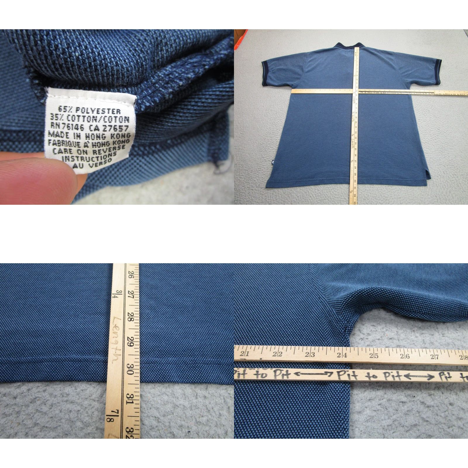 Rusty VINTAGE Rusty Polo Shirt Mens XL Blue Navy Pique Knit Surf Skate Hong Kong 90s Size US XL / EU 56 / 4 - 8 Thumbnail