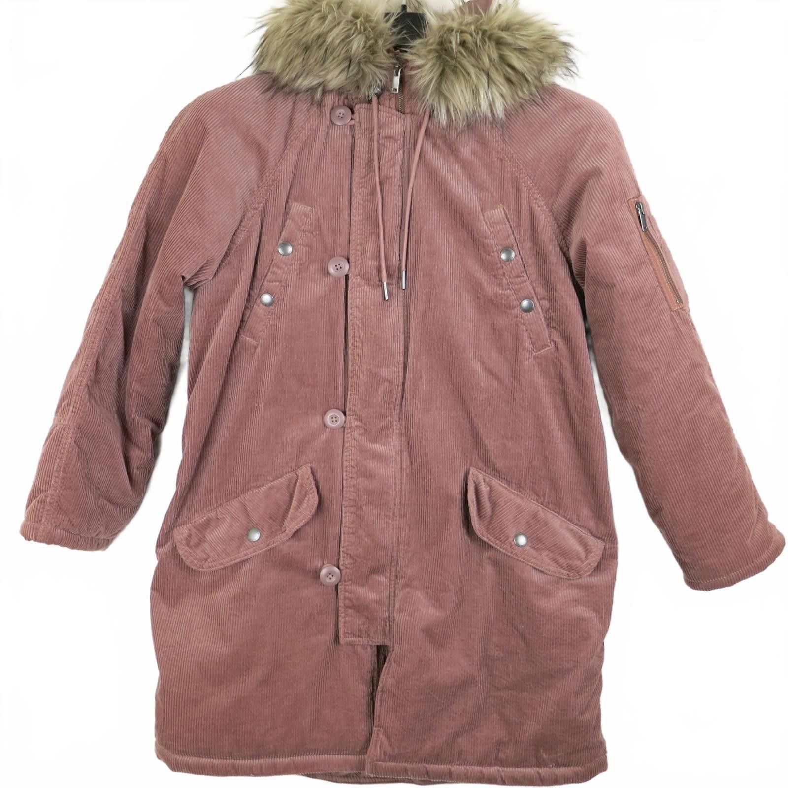 Unknown London Women's M American Eagle Corduroy Parka with Faux Fur Hood Size M / US 6-8 / IT 42-44 - 1 Thumbnail