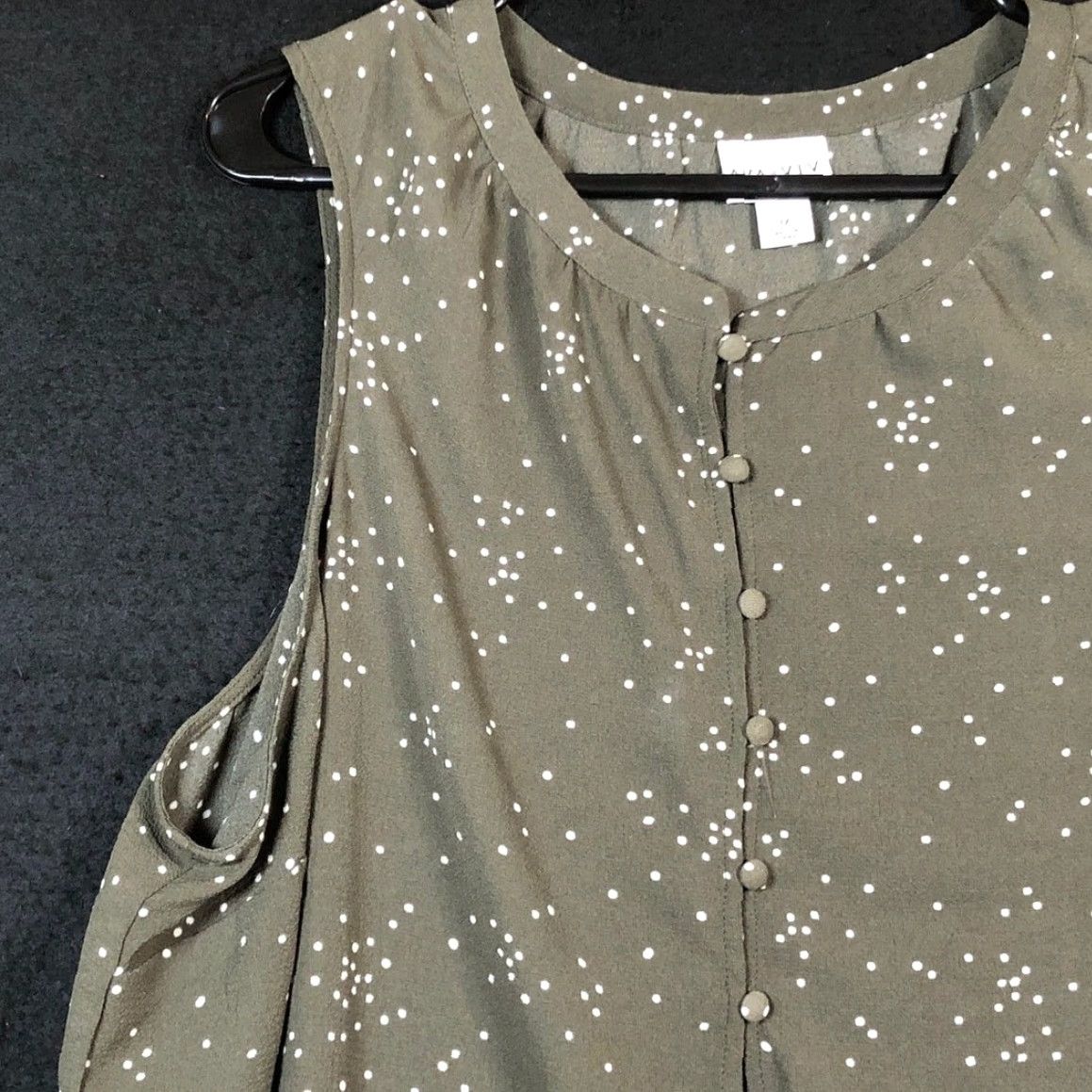 Vintage VINTAGE Ava & Viv Blouse Polka Dot Sleeveless 1X Green White Womens Casual Workwear Size XL / US 12-14 / IT 48-50 - 4 Thumbnail