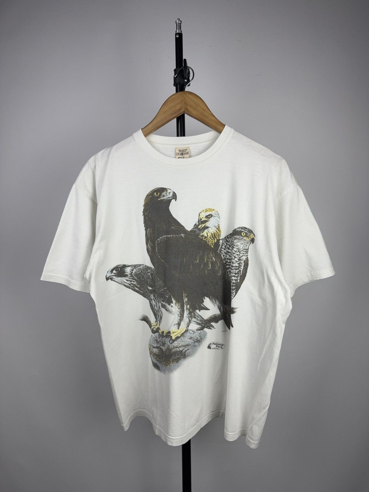 Vintage 00s Vintage Eagle Hawk Bird Graphic T-Shirt White Nature Tee Size US M / EU 48-50 / 2 - 1 Thumbnail