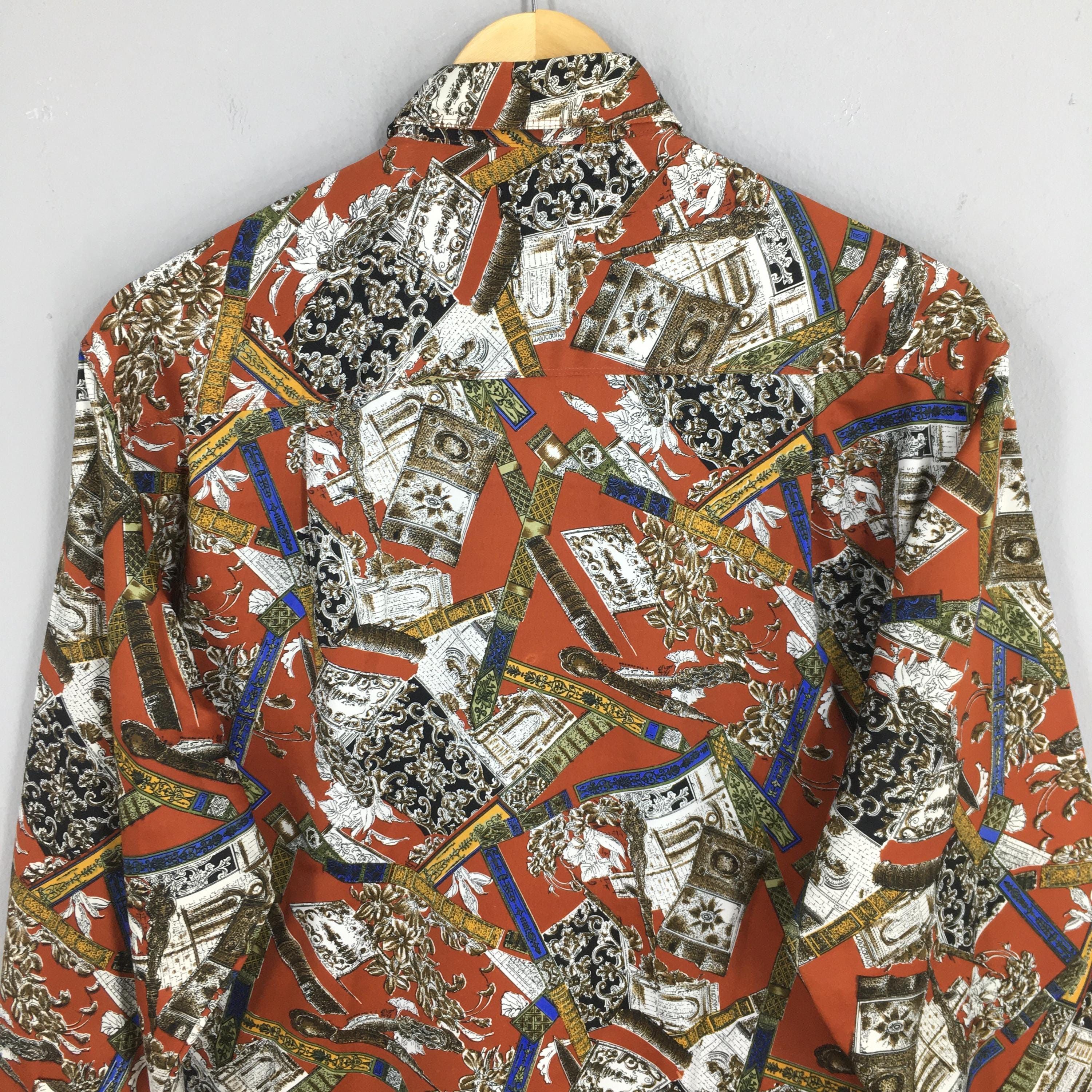 Flannel Vintage 90's Baroque Renaissance Casual Shirt Medium Size US M / EU 48-50 / 2 - 7 Thumbnail