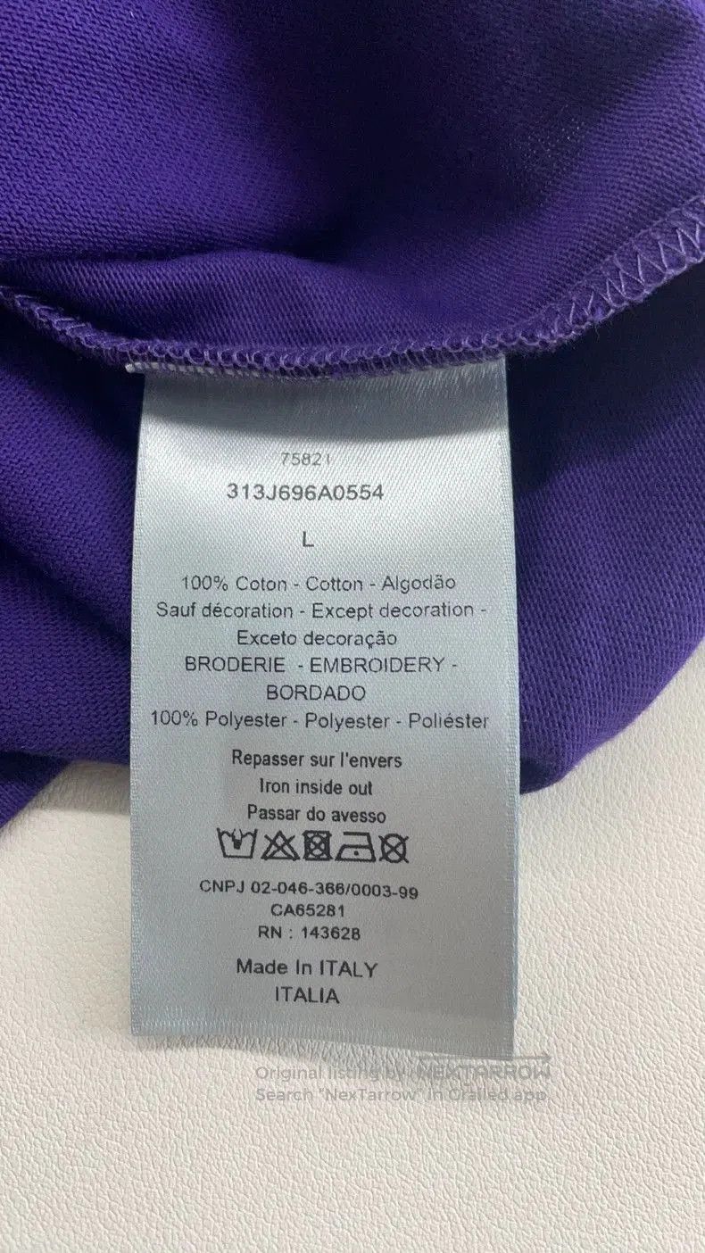 Dior Dior Purple Floral Embroidery Logo Tee. Size US L / EU 52-54 / 3 - 4 Thumbnail