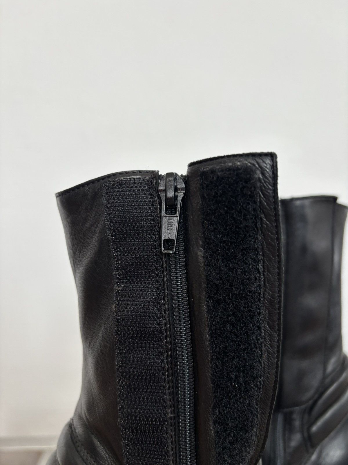 Miu Miu 00’s Vintage Miu Miu Black Padded Leather Biker Heel Boots Size US 7 / IT 37 - 10 Thumbnail