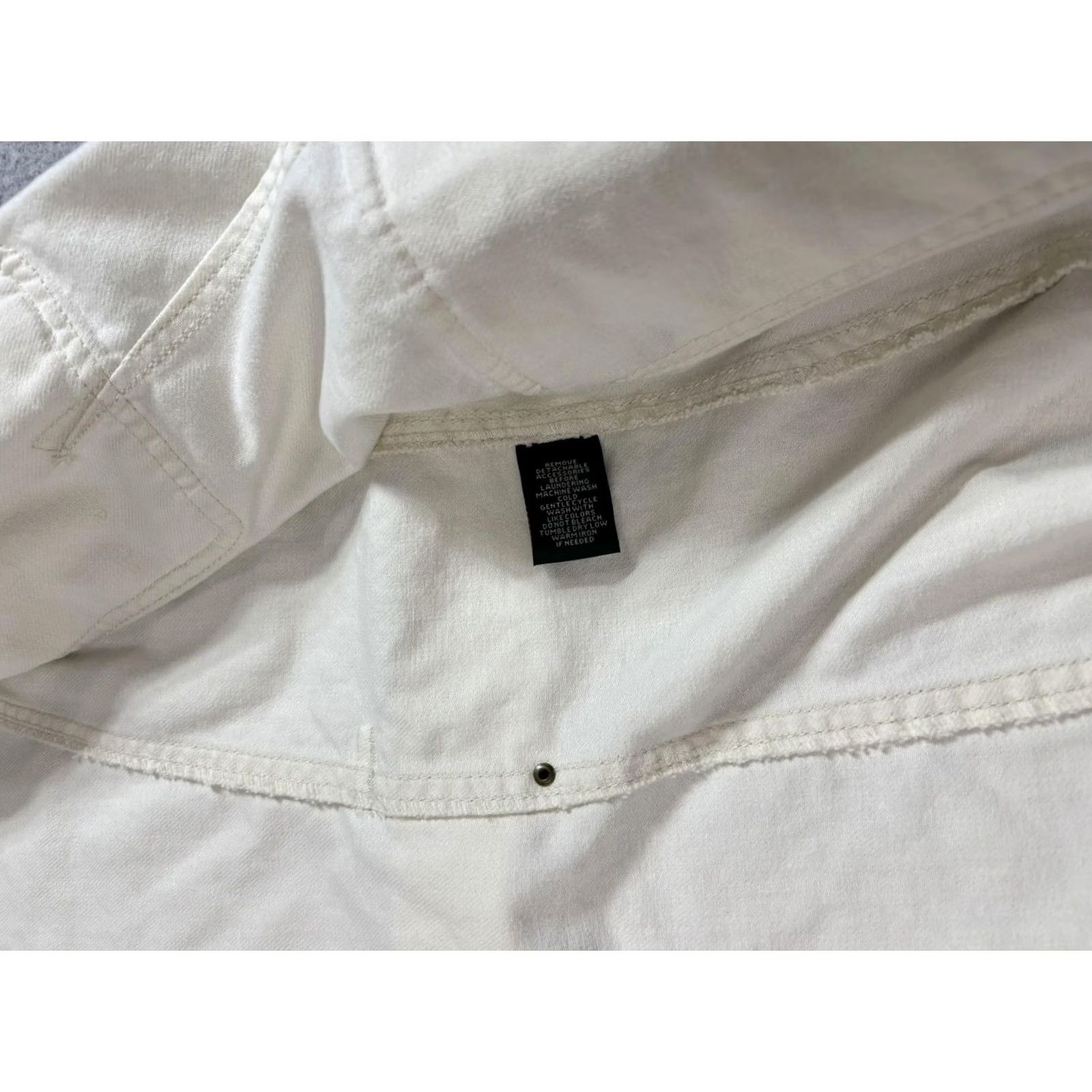 Ralph Lauren Lauren Ralph Lauren Jacket Womens Large White Belted Utility Boho 90s Denim Cotton Pockets Jacket Coat Size L / US 10 / IT 46 - 4 Thumbnail