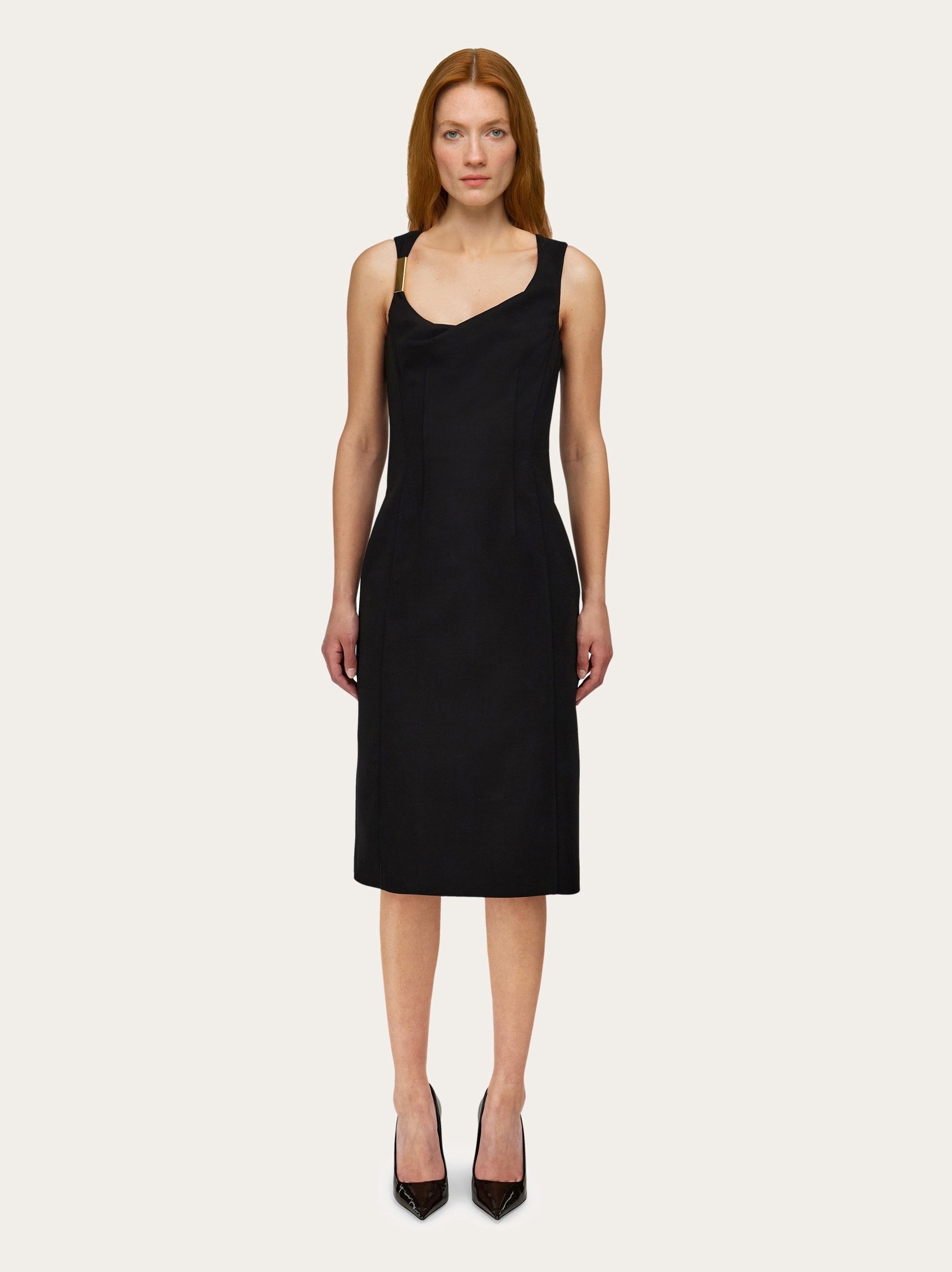 Salvatore Ferragamo o1s1rm0426 Corseted Dress in Black Size L / US 10 / IT 46 - 2 Thumbnail