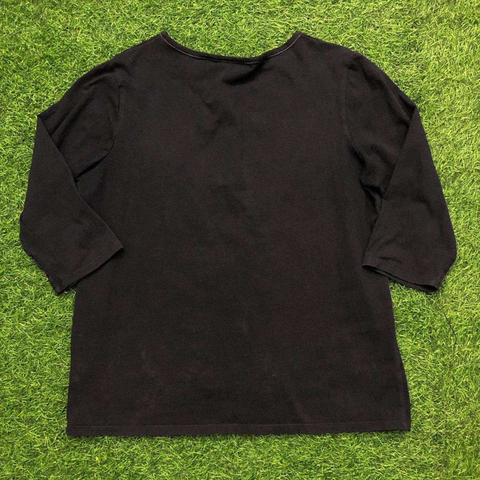 Other Women's Black Onque Casual 1/2 Length Sleeve Shirt Size L / US 10 / IT 46 - 2 Thumbnail
