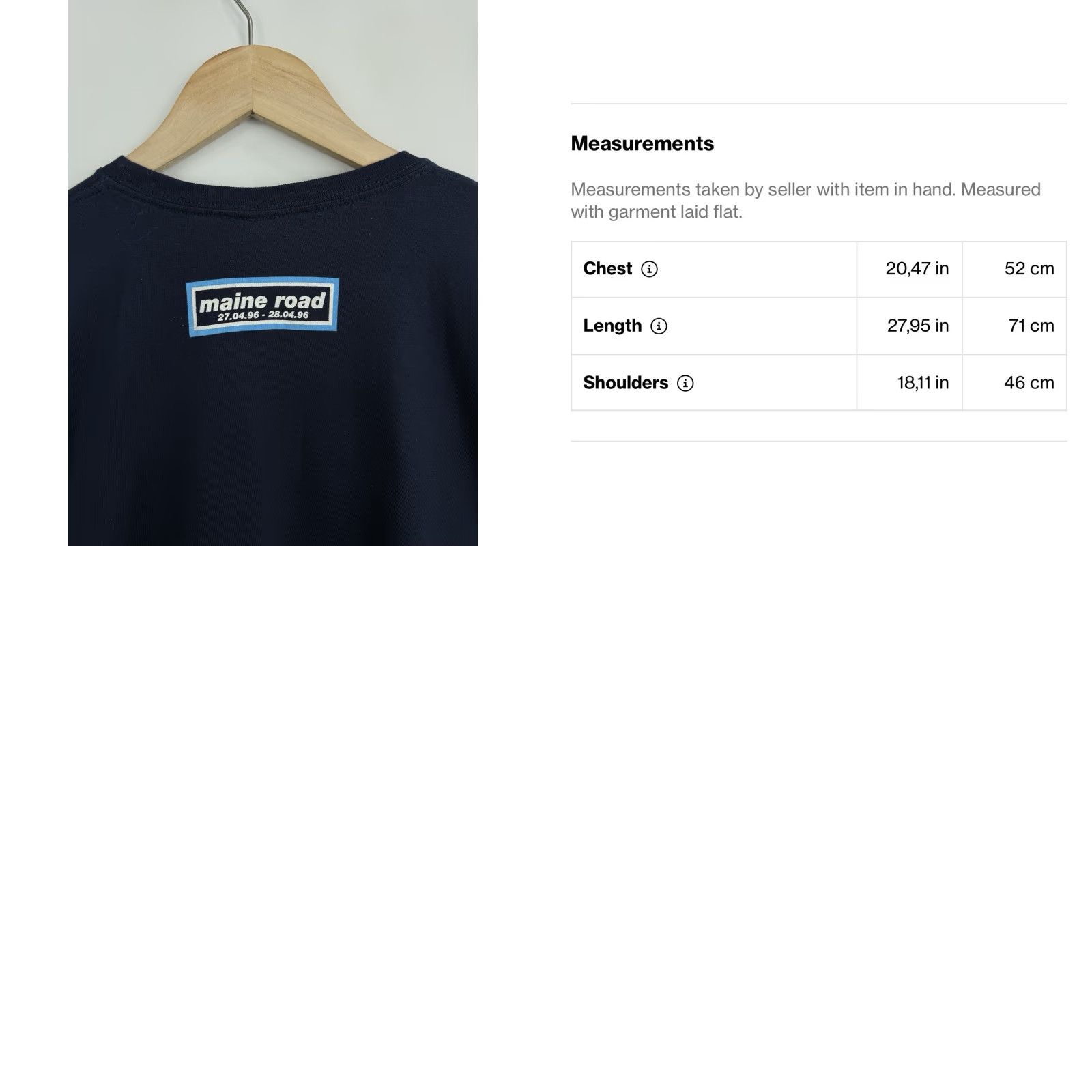 Vintage VINTAGE Oasis Maine Road 96 T-Shirt Liam Gallagher 2024 Size M Blue Mens Shirt Size US M / EU 48-50 / 2 - 8 Thumbnail