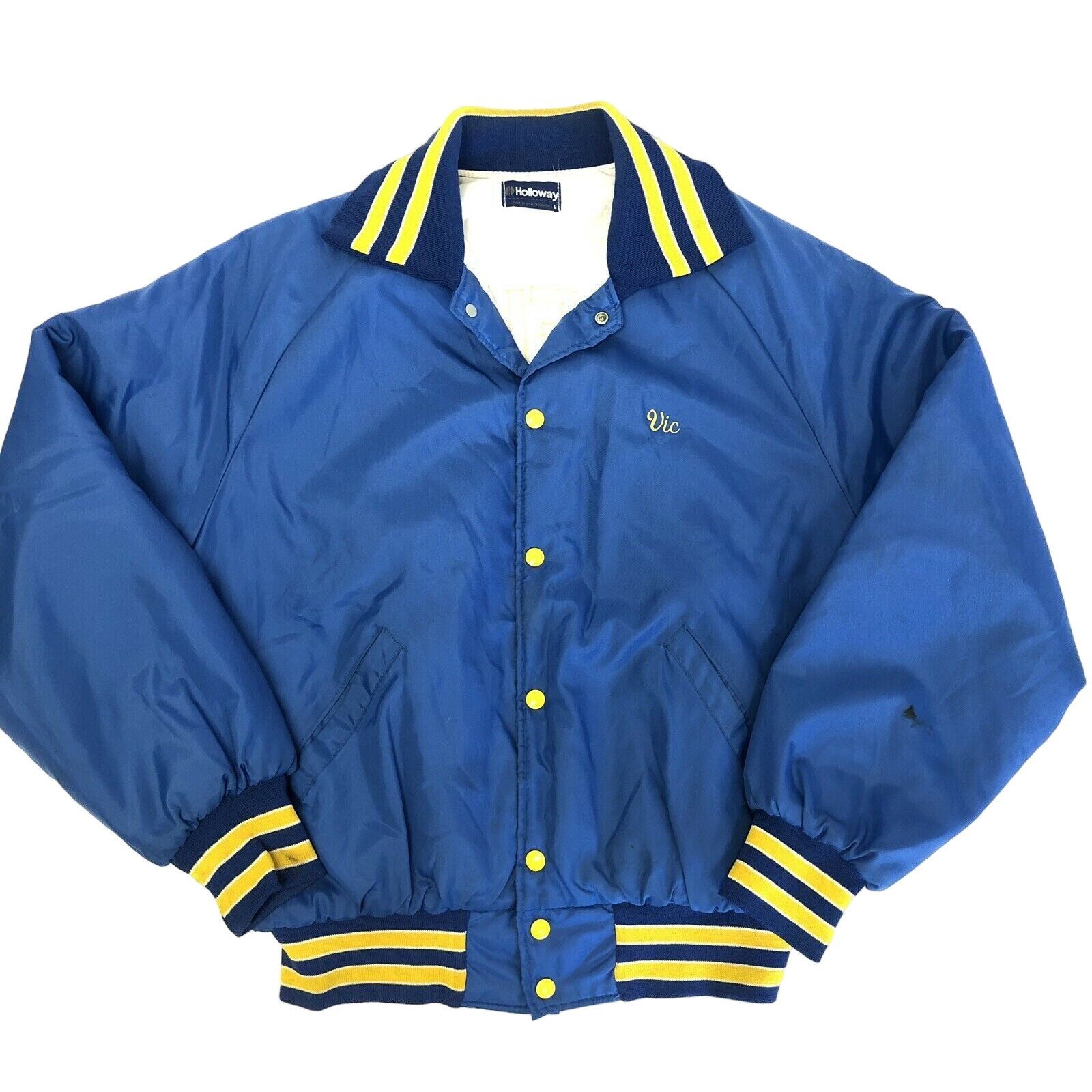 Holloway Vtg Holloway Blue Nylon Fairfield FOE Coat Fraternal Jacket Size US L / EU 52-54 / 3 - 2 Thumbnail