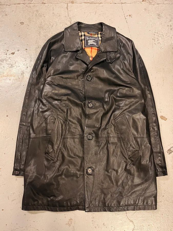 Burberry 2000s Burberry Black Leather Trench Coat Size US M / EU 48-50 / 2 - 3 Thumbnail