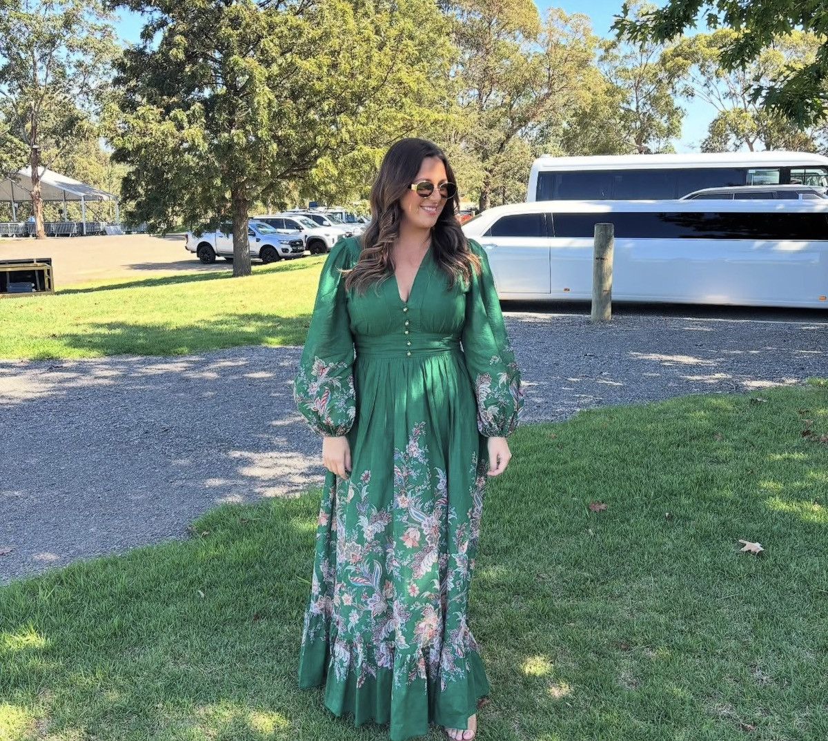 Zimmermann ZIMMERMANN RHIANNON PLUNGE MAXI DRESS GREEN MULTI PAISLEY Size L / US 10 / IT 46 - 10 Thumbnail