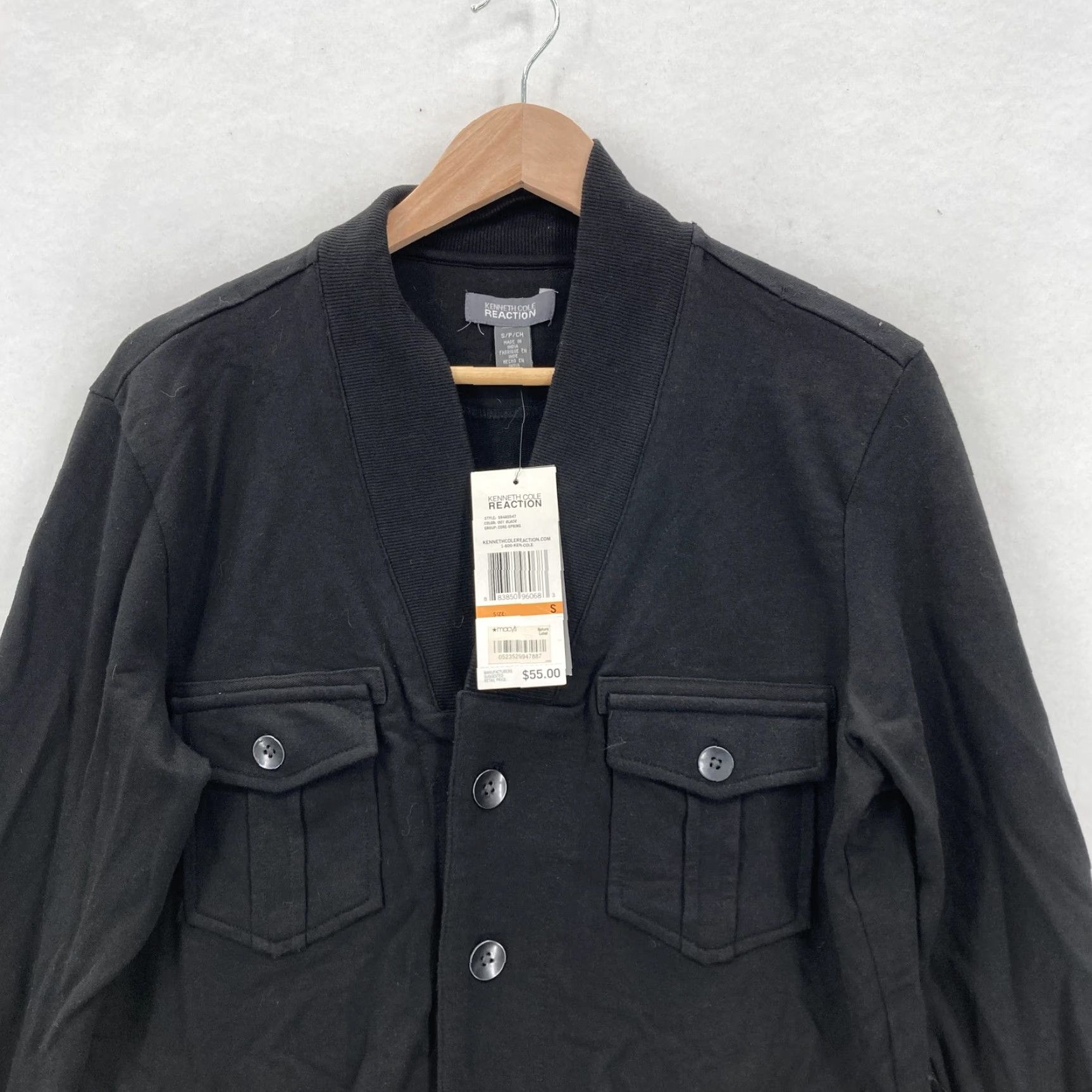 Kenneth Cole Kenneth Cole Reaction Jacket Mens Small Black Bomber Chest Pockets Knit Casual Size US S / EU 44-46 / 1 - 2 Thumbnail